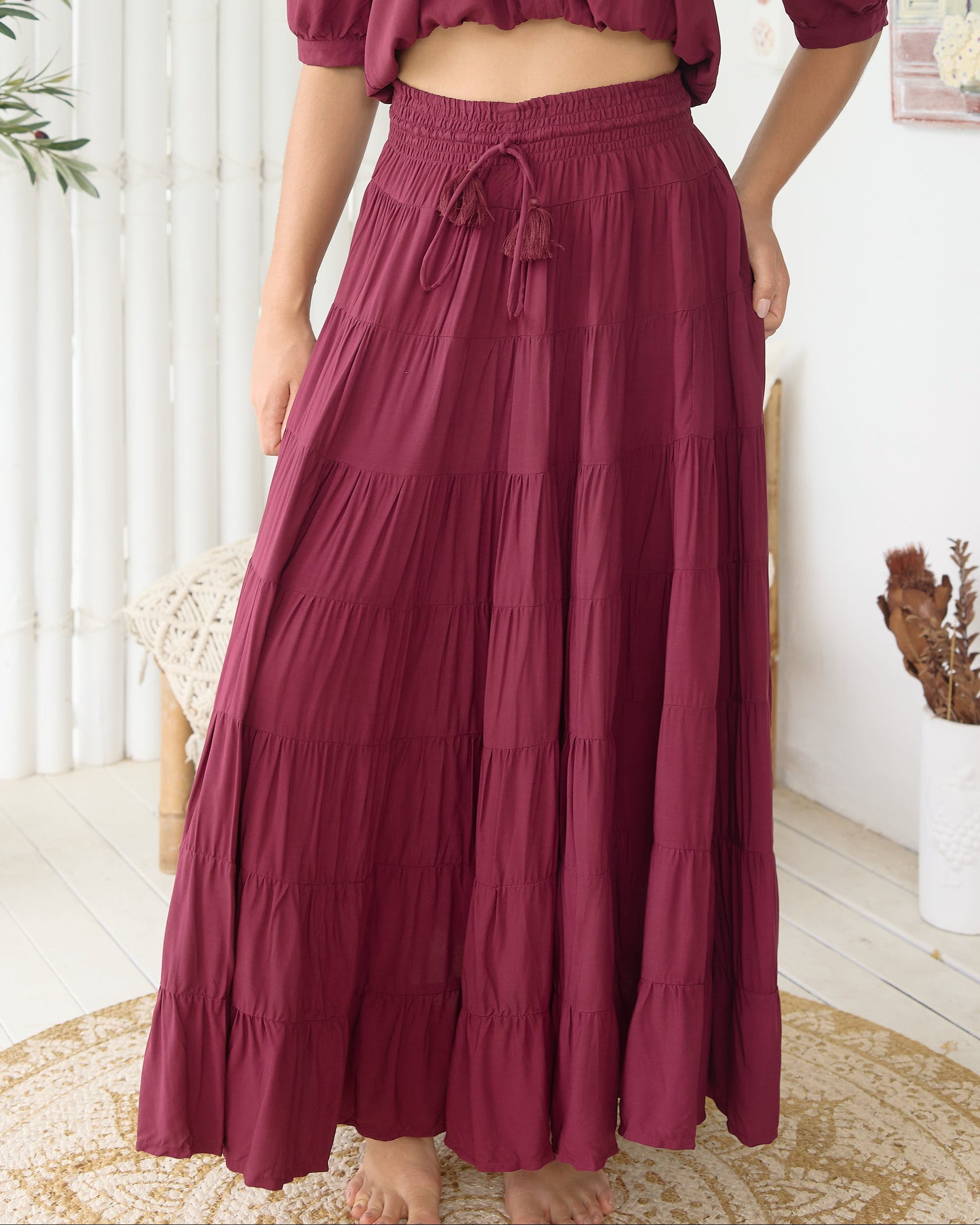 PENNY MAXI SKIRT SANGRIA
