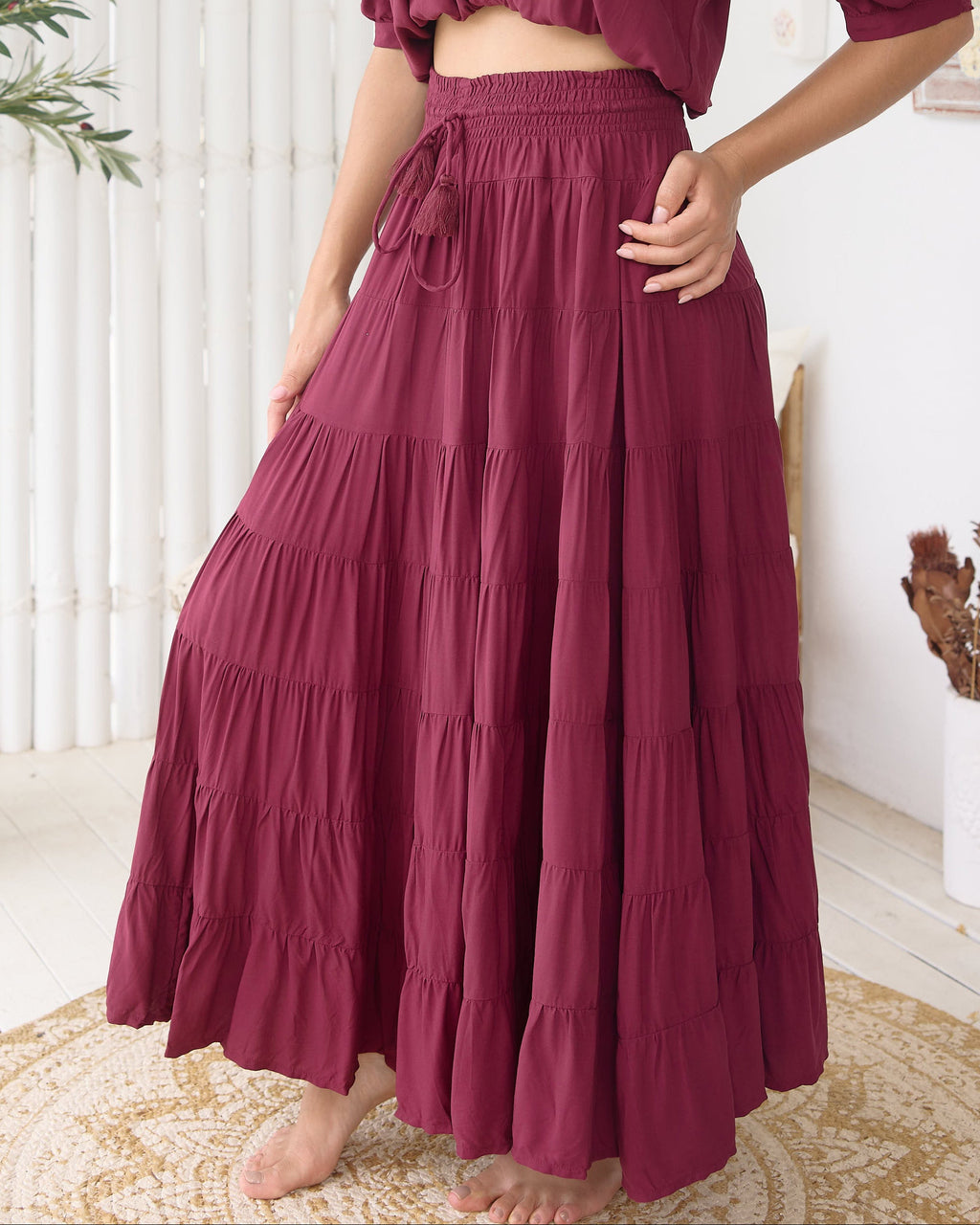 PENNY MAXI SKIRT SANGRIA