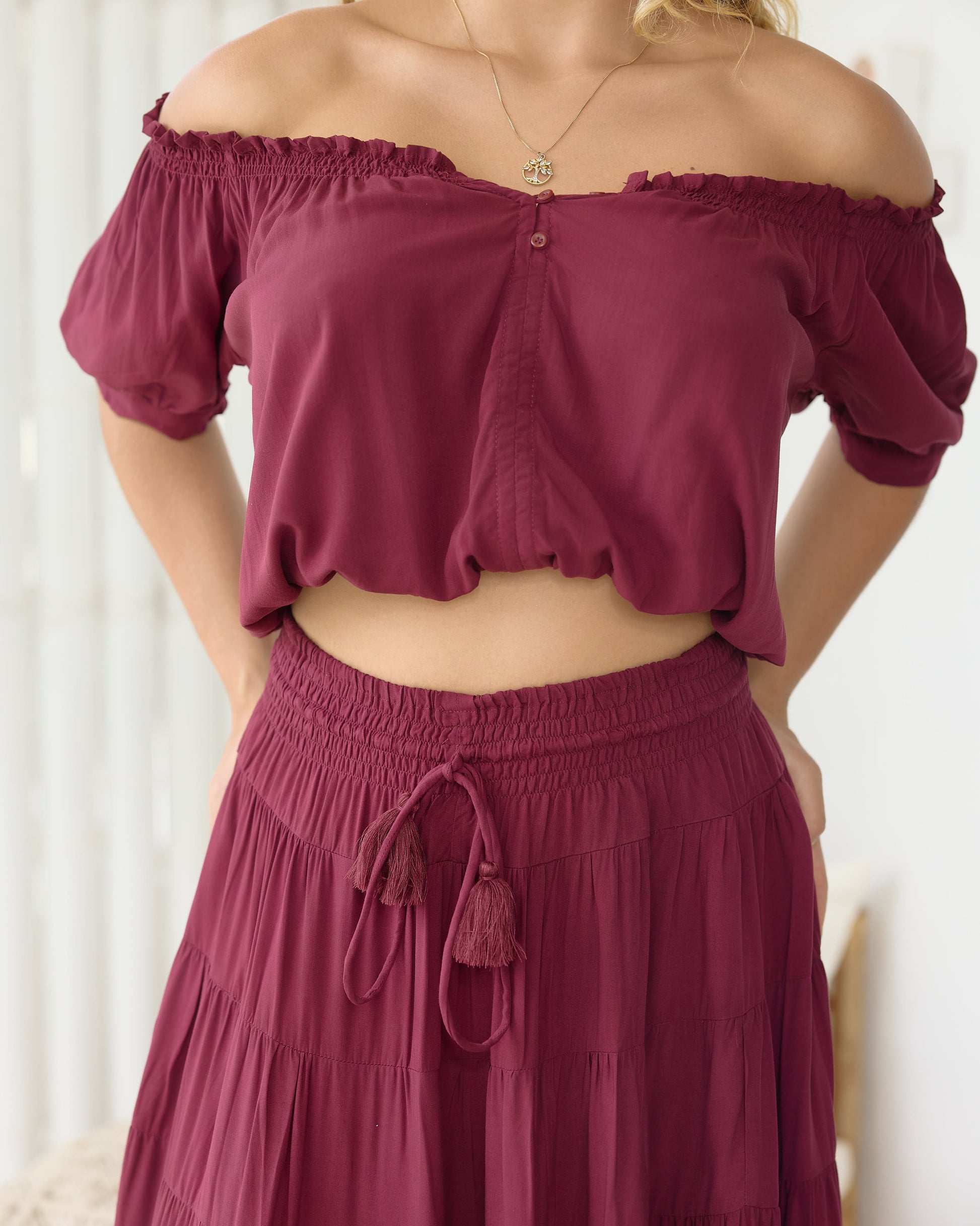 PENNY MAXI SKIRT SANGRIA