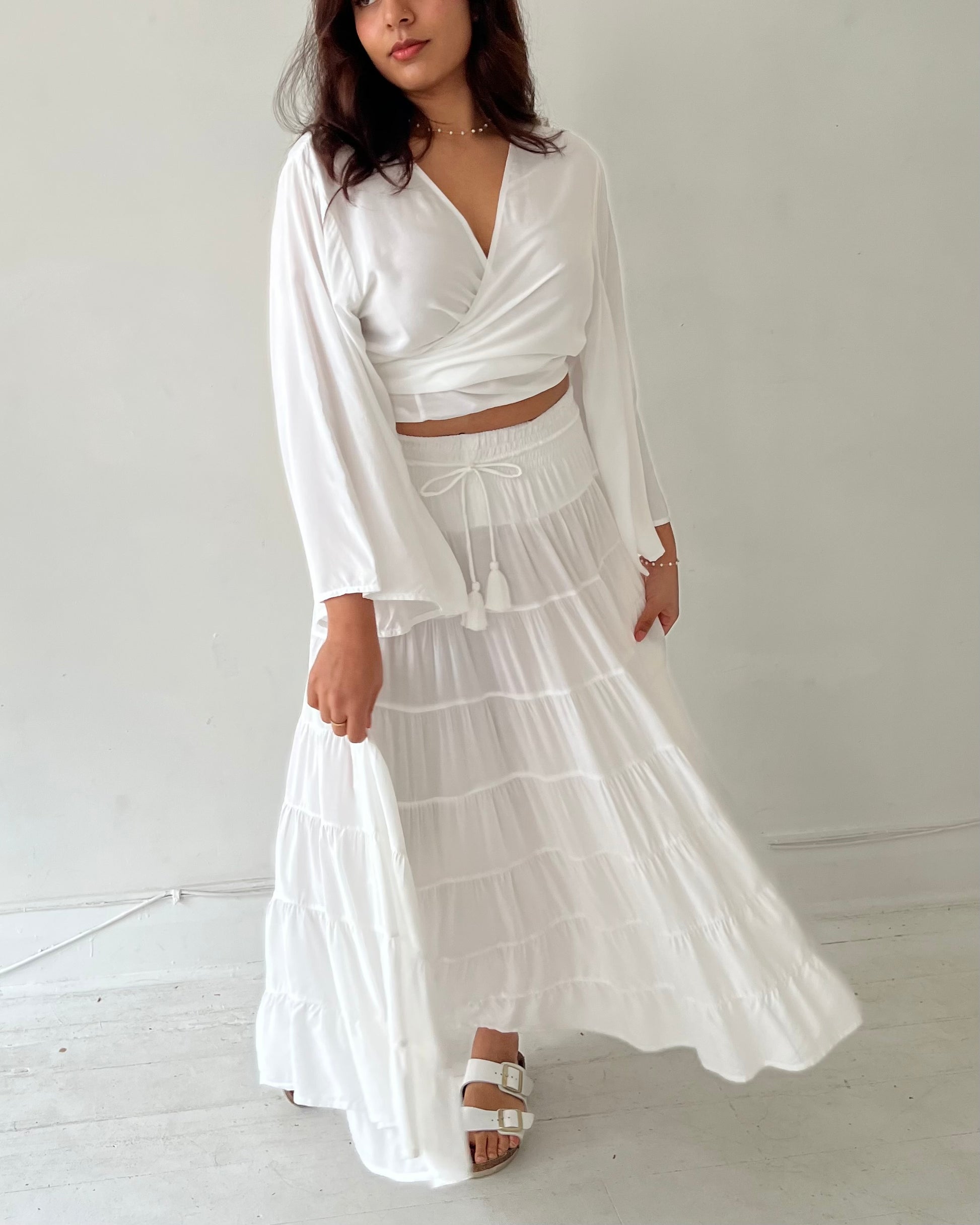 PENNY MAXI SKIRT WHITE