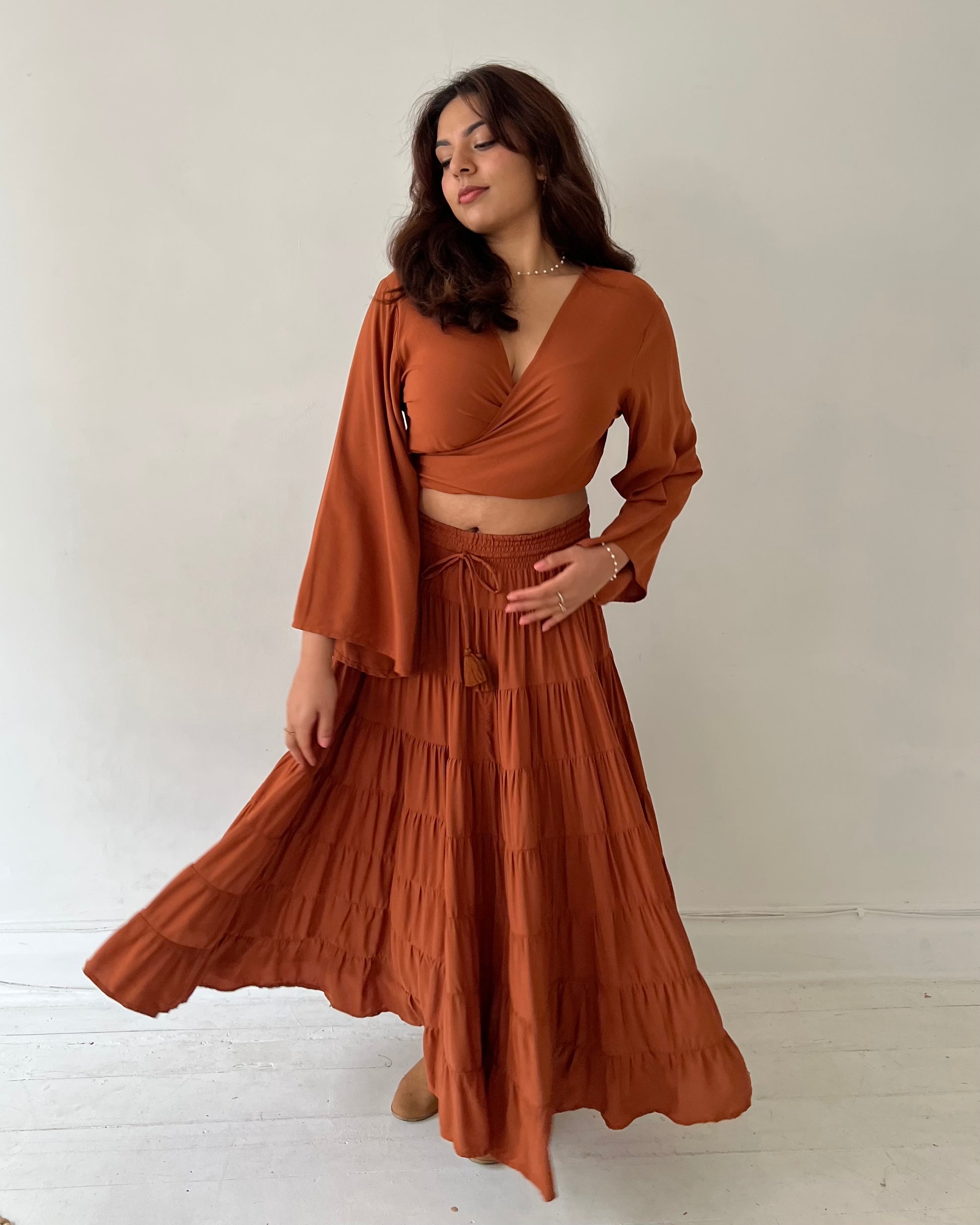 PENNY MAXI SKIRT GINGERBREAD