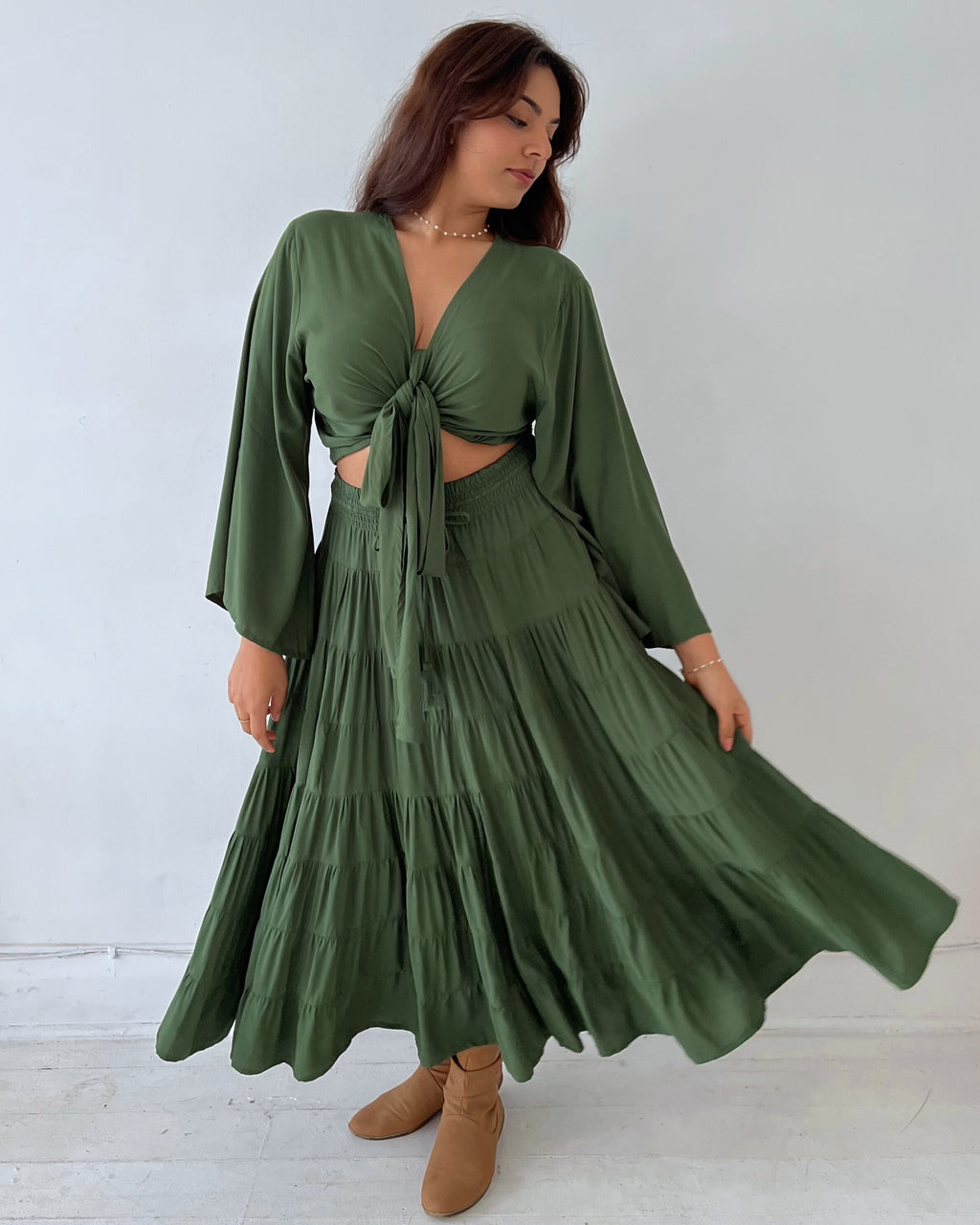 PENNY MAXI SKIRT PINE