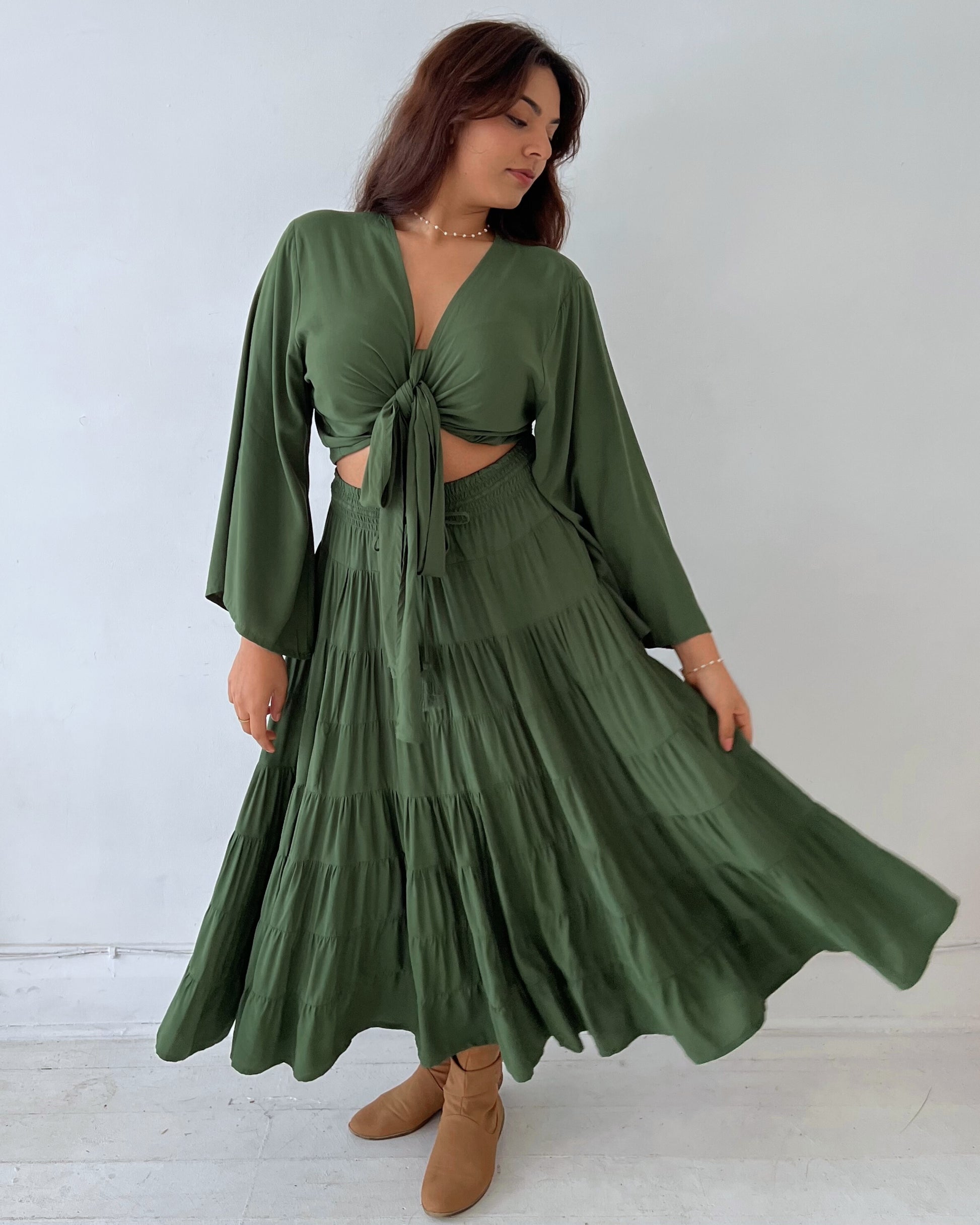 PENNY MAXI SKIRT PINE