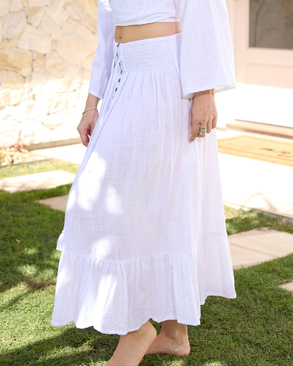 CINDY MAXI SKIRT WHITE