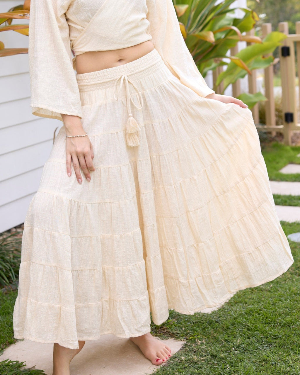 CASSIE MAXI SKIRT VINTAGE CREAM