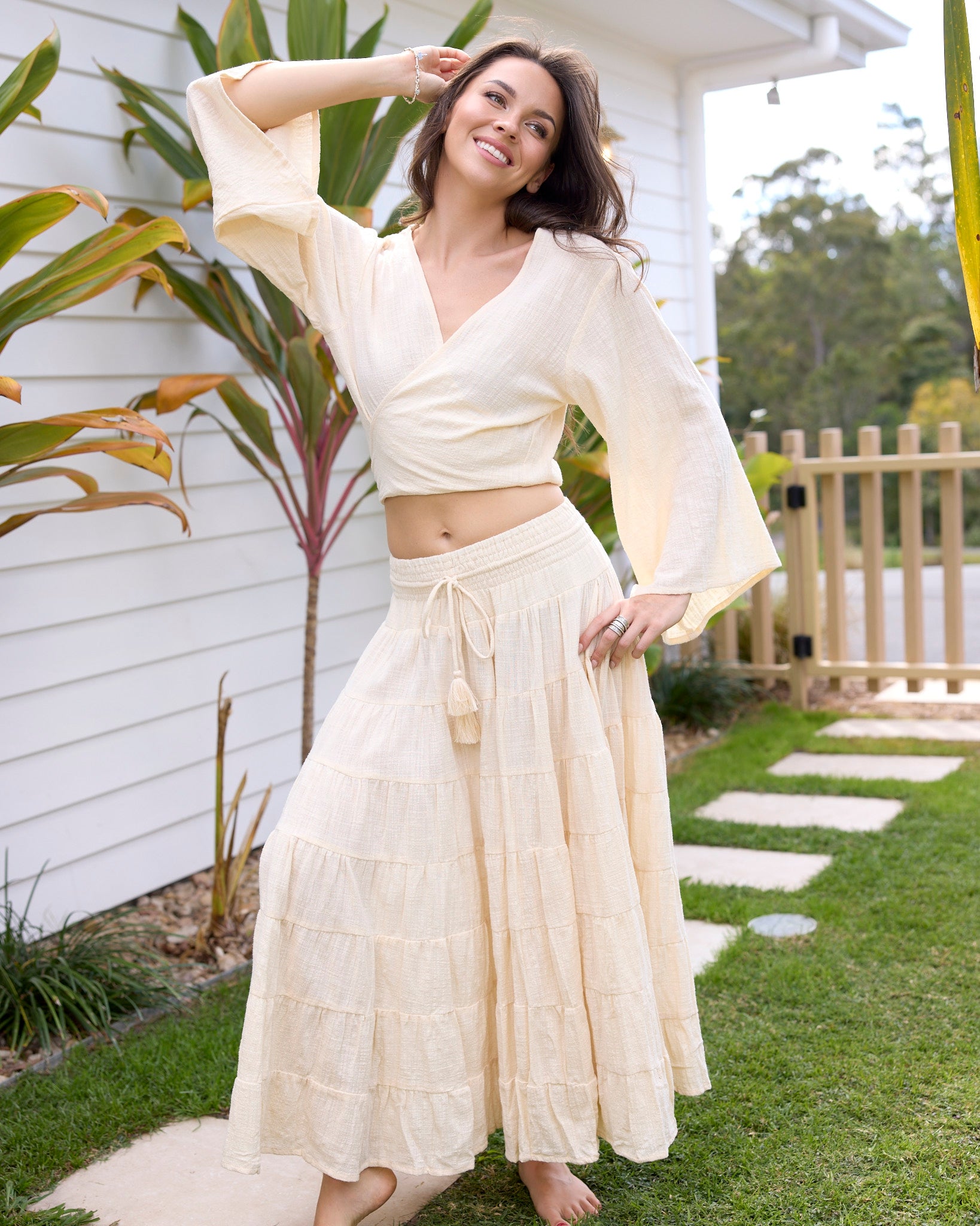 CASSIE MAXI SKIRT VINTAGE CREAM