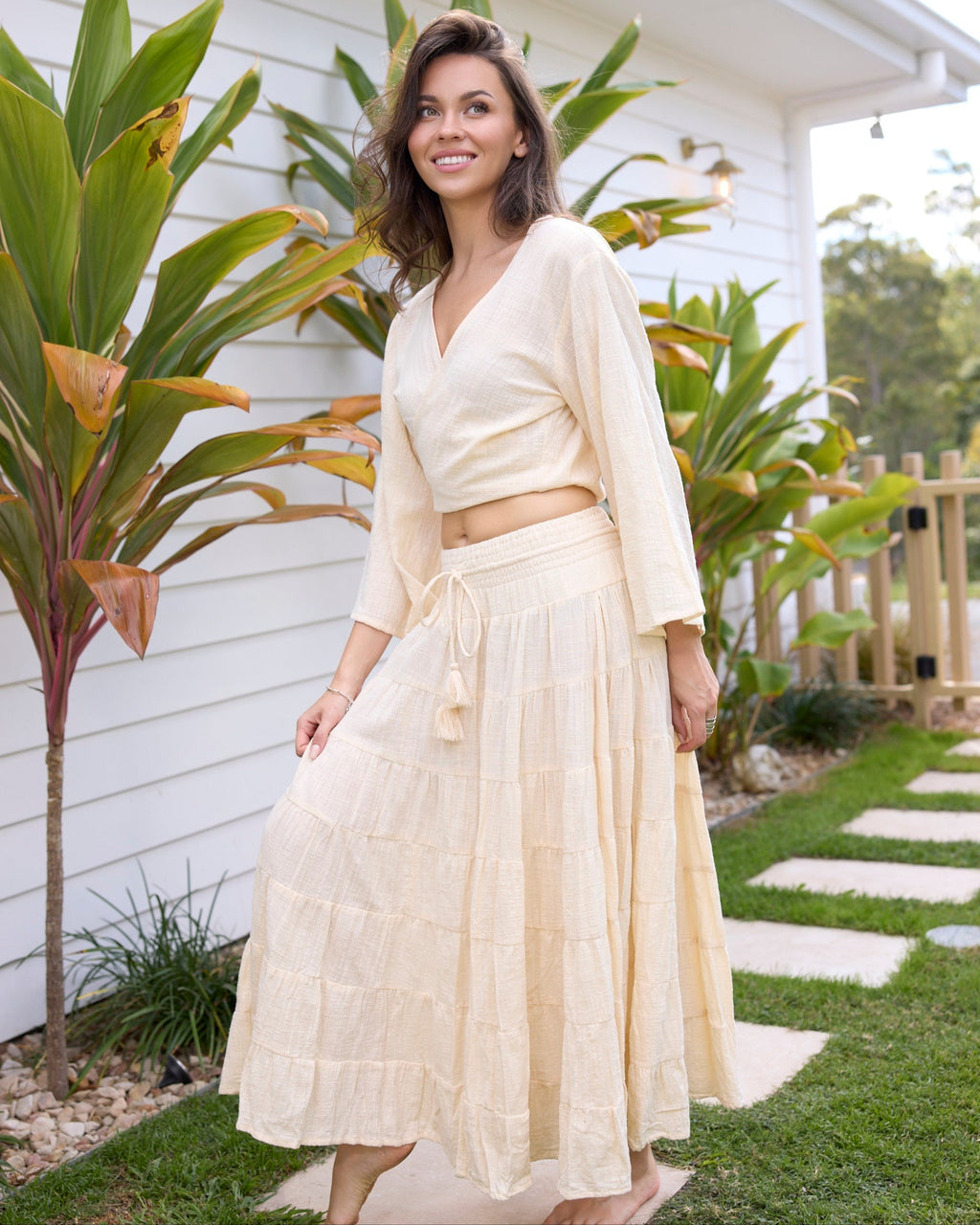 CASSIE MAXI SKIRT VINTAGE CREAM