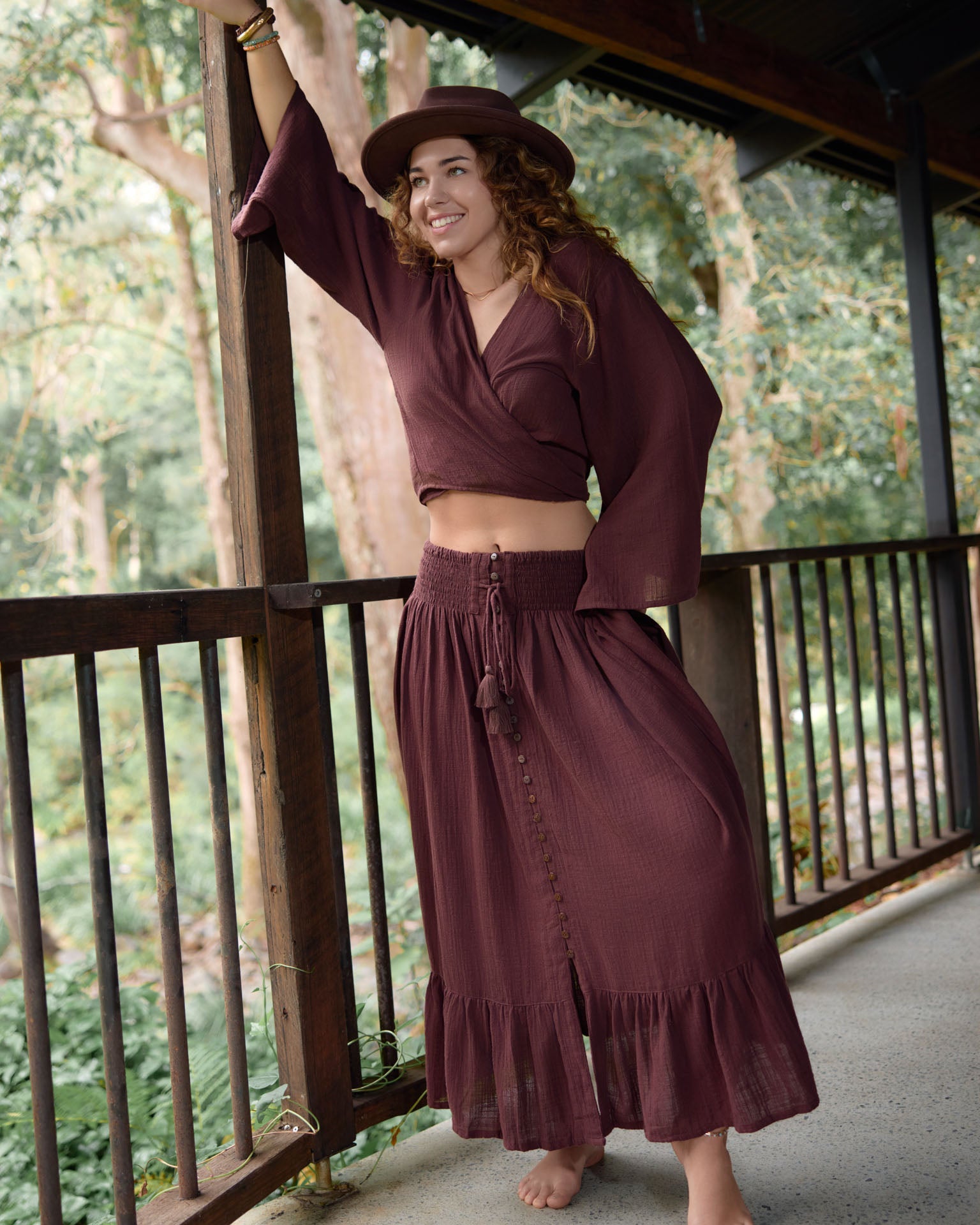 CINDY MAXI SKIRT COFFEE