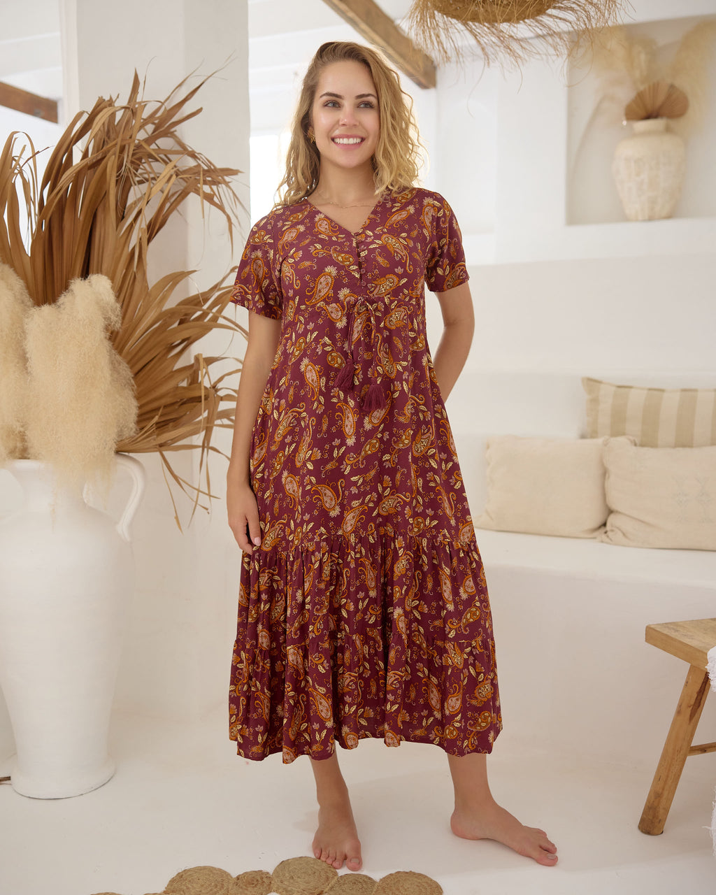 MANDY MIDI DRESS SALTED CARAMEL