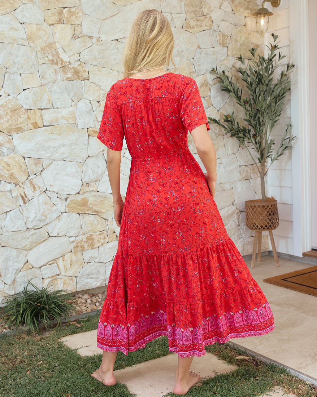 MANDY MIDI DRESS SCARLET