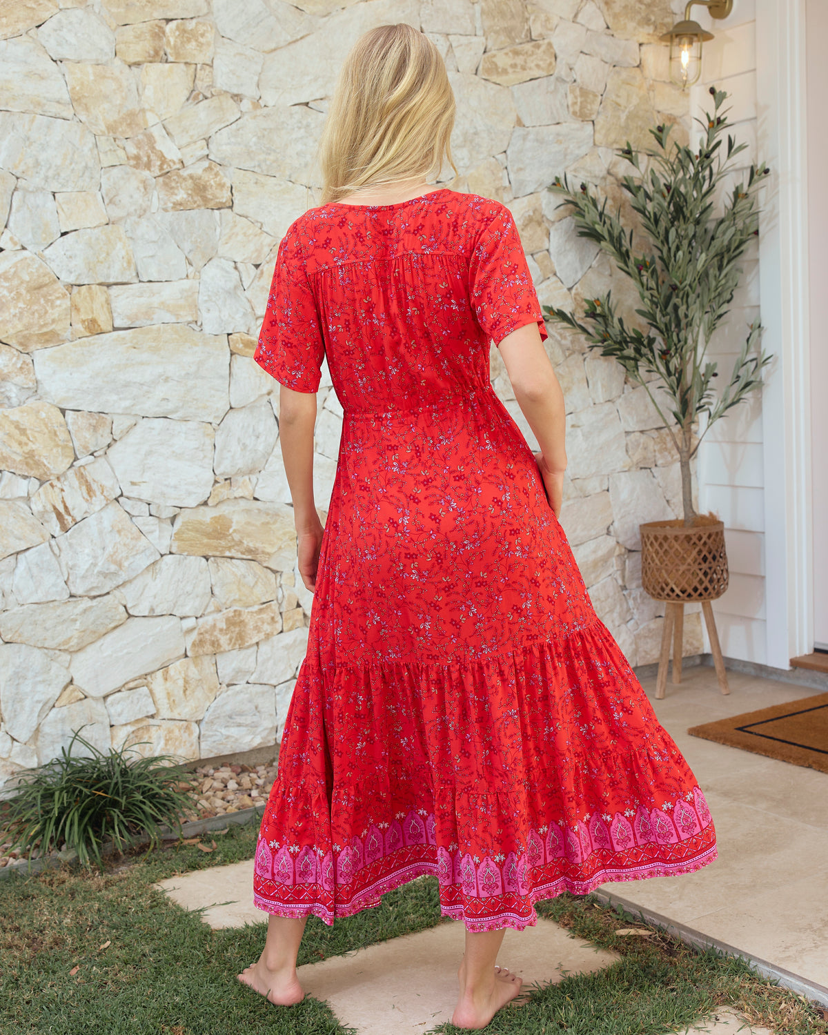 MANDY MIDI DRESS SCARLET