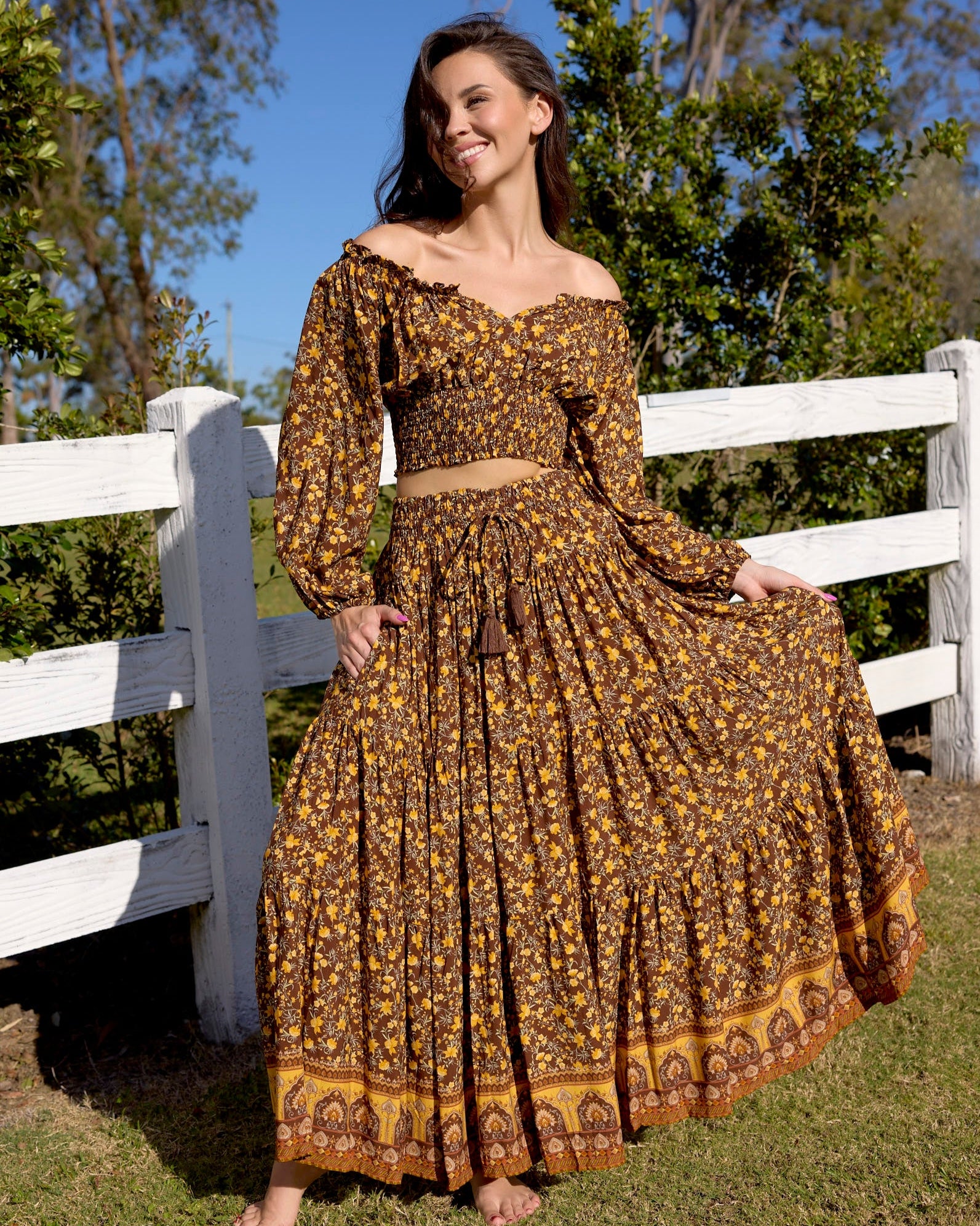 OAKLEY MAXI SKIRT MARMALADE SKIES