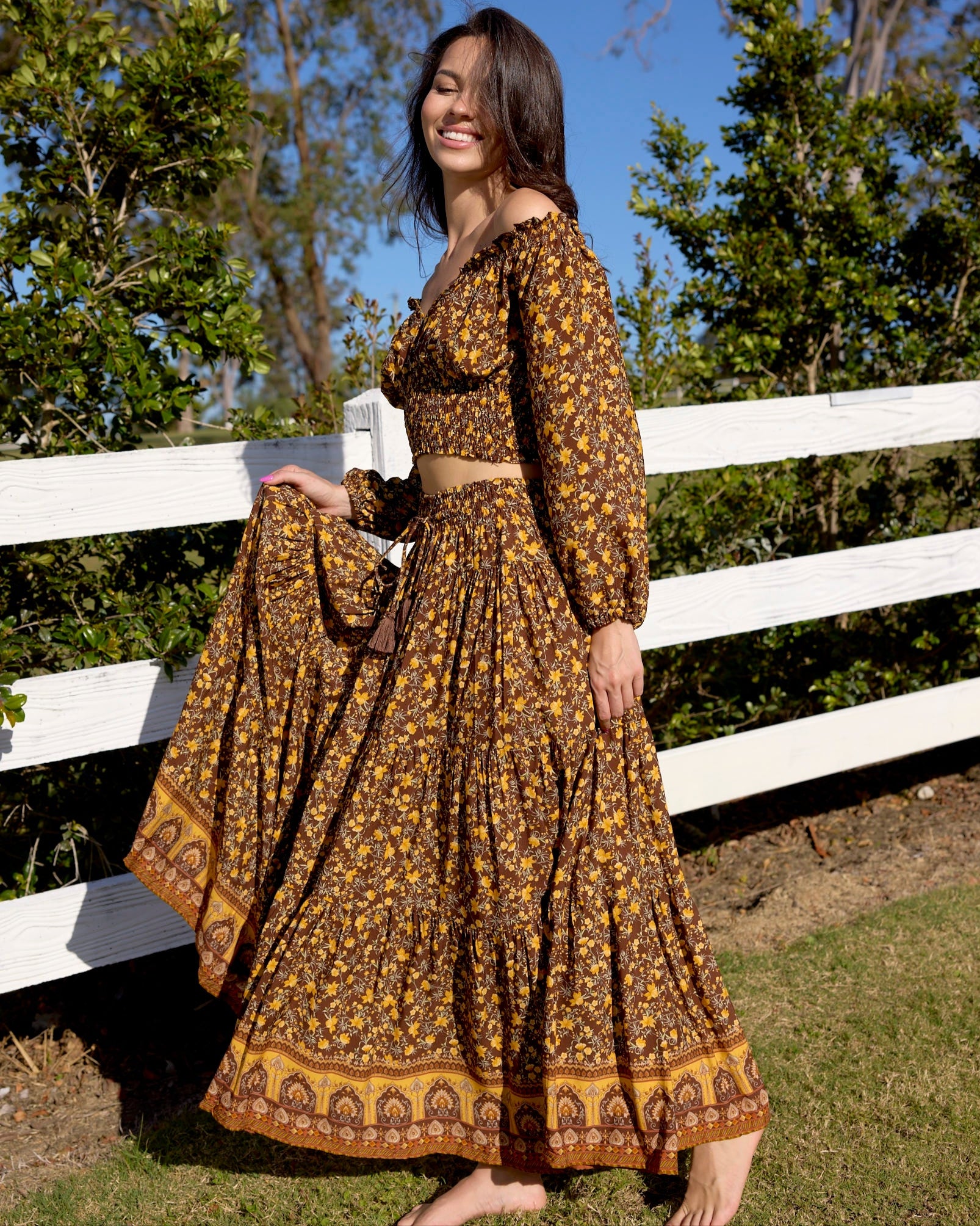 OAKLEY MAXI SKIRT MARMALADE SKIES