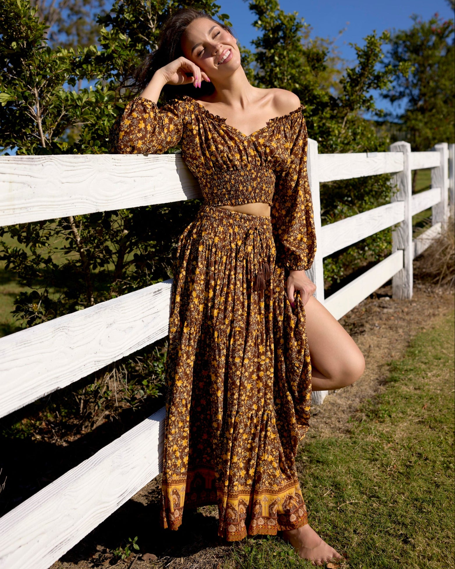 OAKLEY MAXI SKIRT MARMALADE SKIES