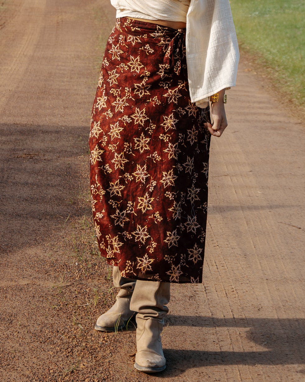OLA WRAP SKIRT TEAK