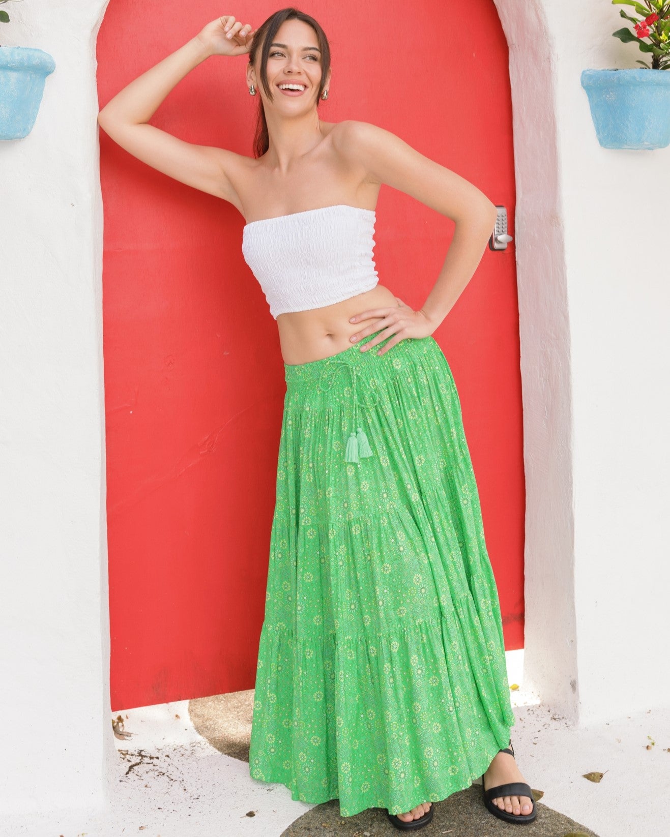 OAKLEY MAXI SKIRT EVERGREEN