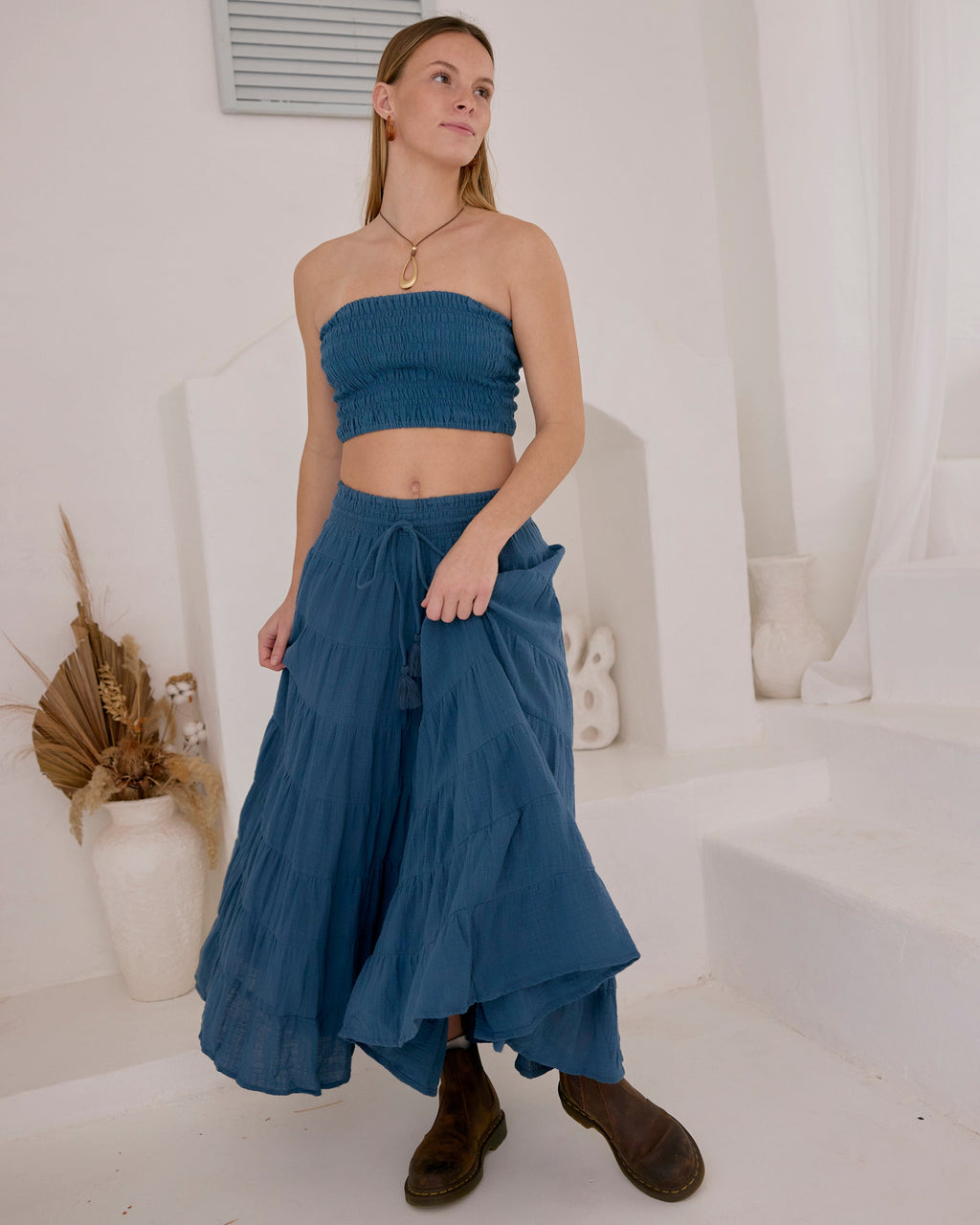 CASSIE MAXI SKIRT DENIM
