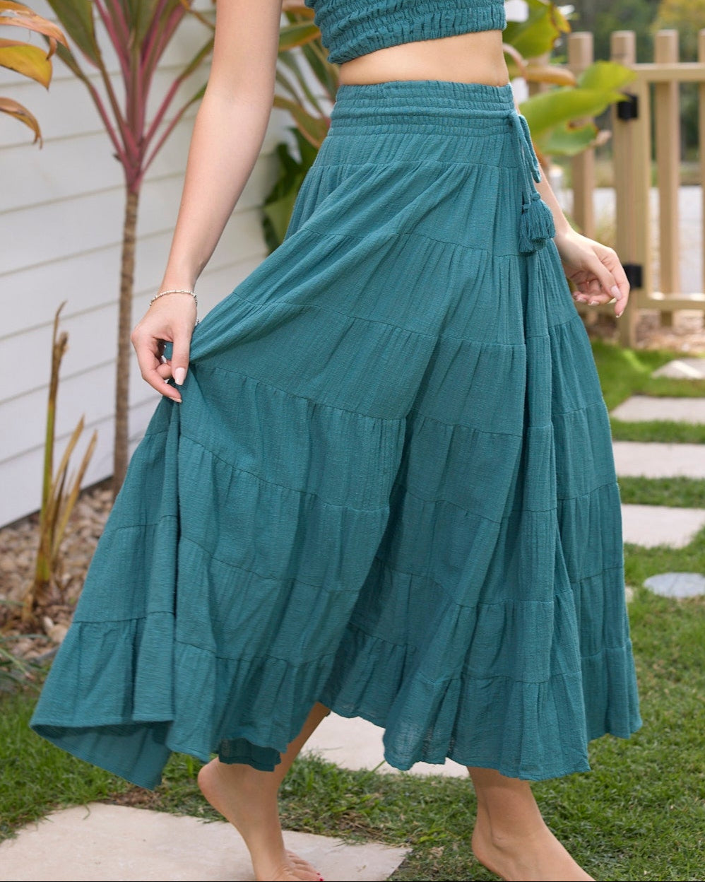CASSIE MAXI SKIRT TEAL