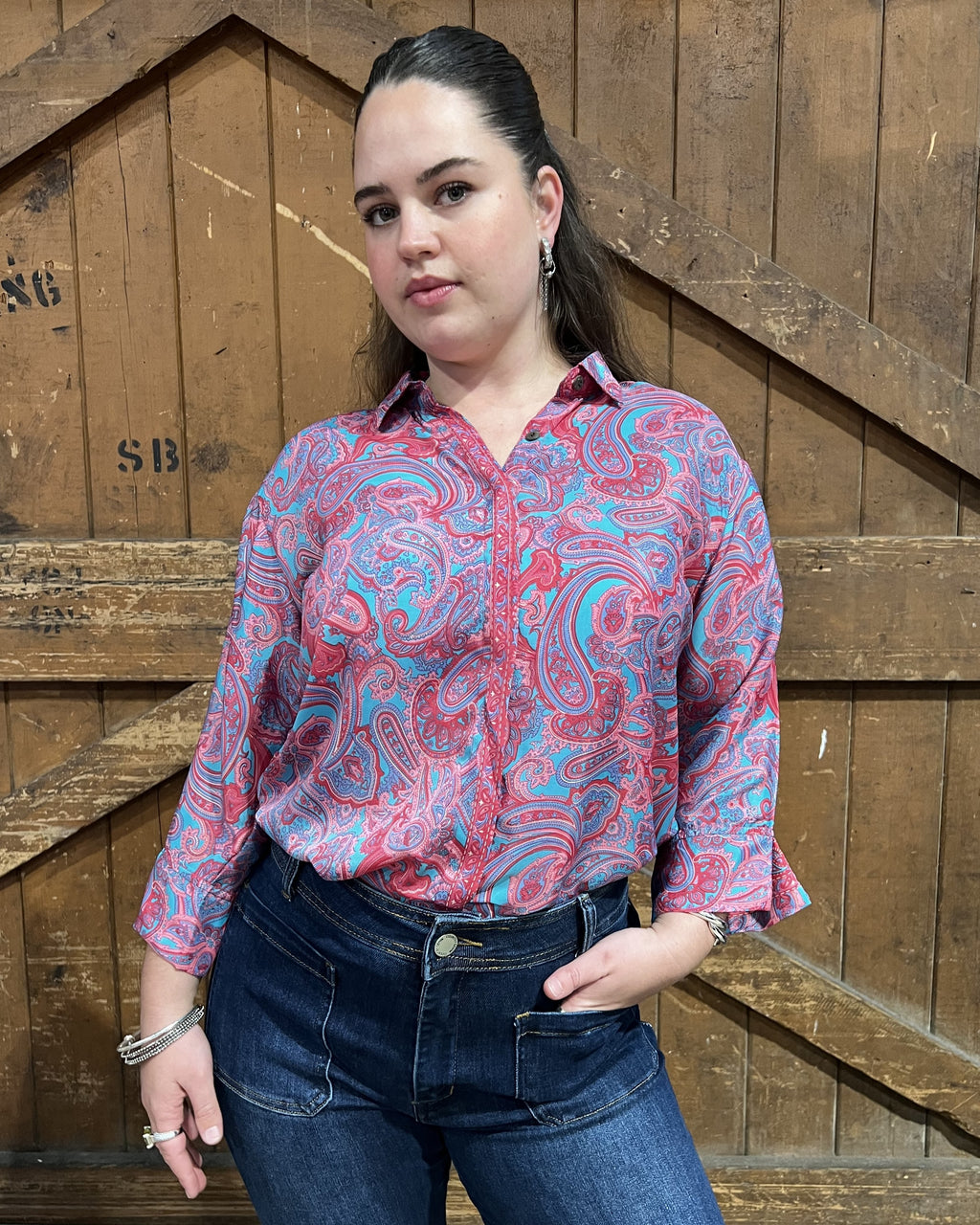 EVELYN SHIRT AQUA