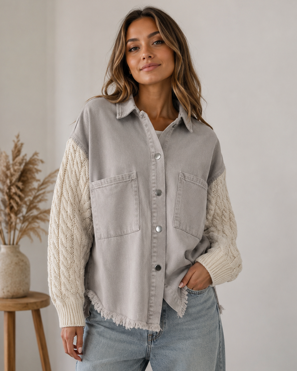 LOLA DENIM JACKET OATMEAL