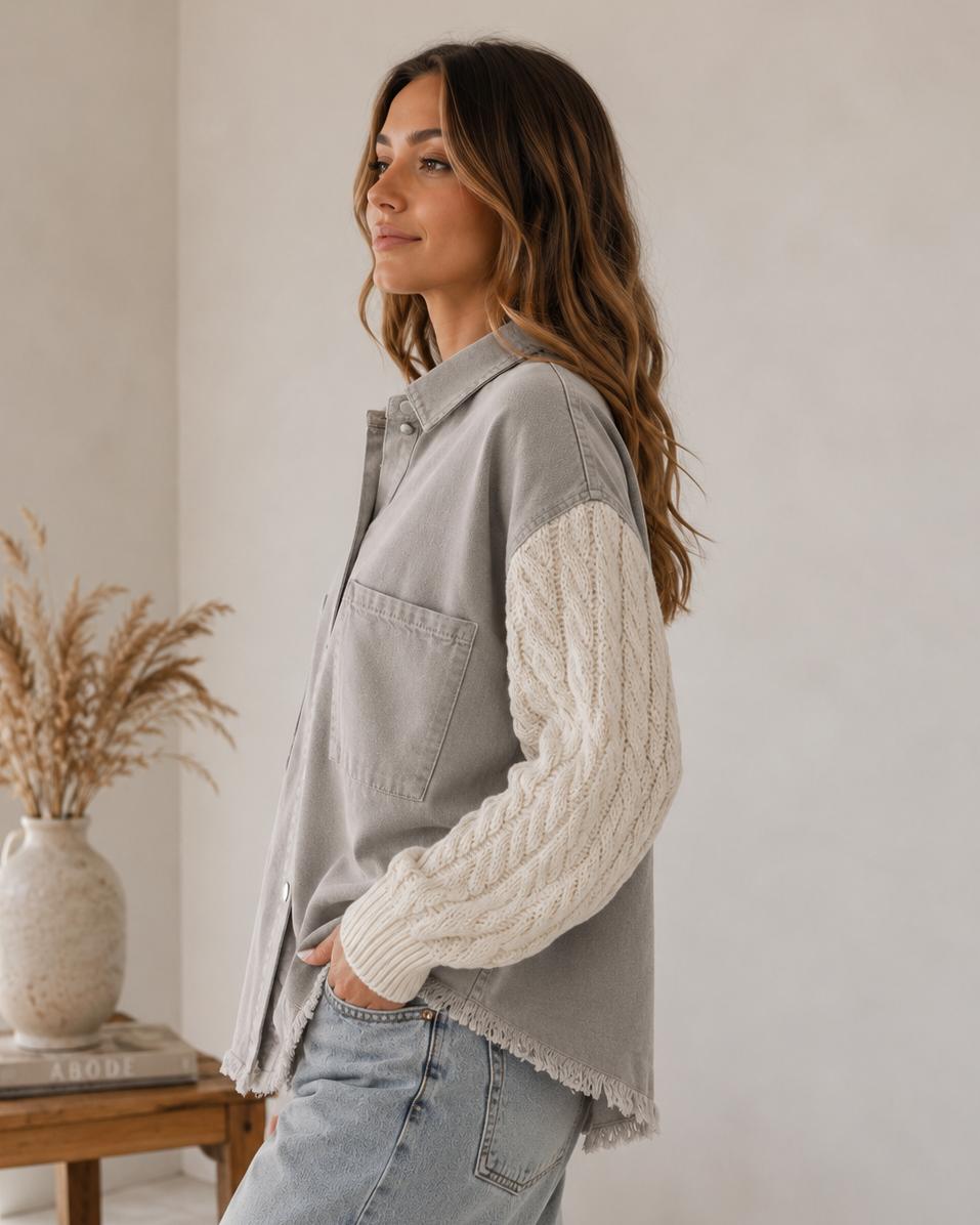 LOLA DENIM JACKET OATMEAL