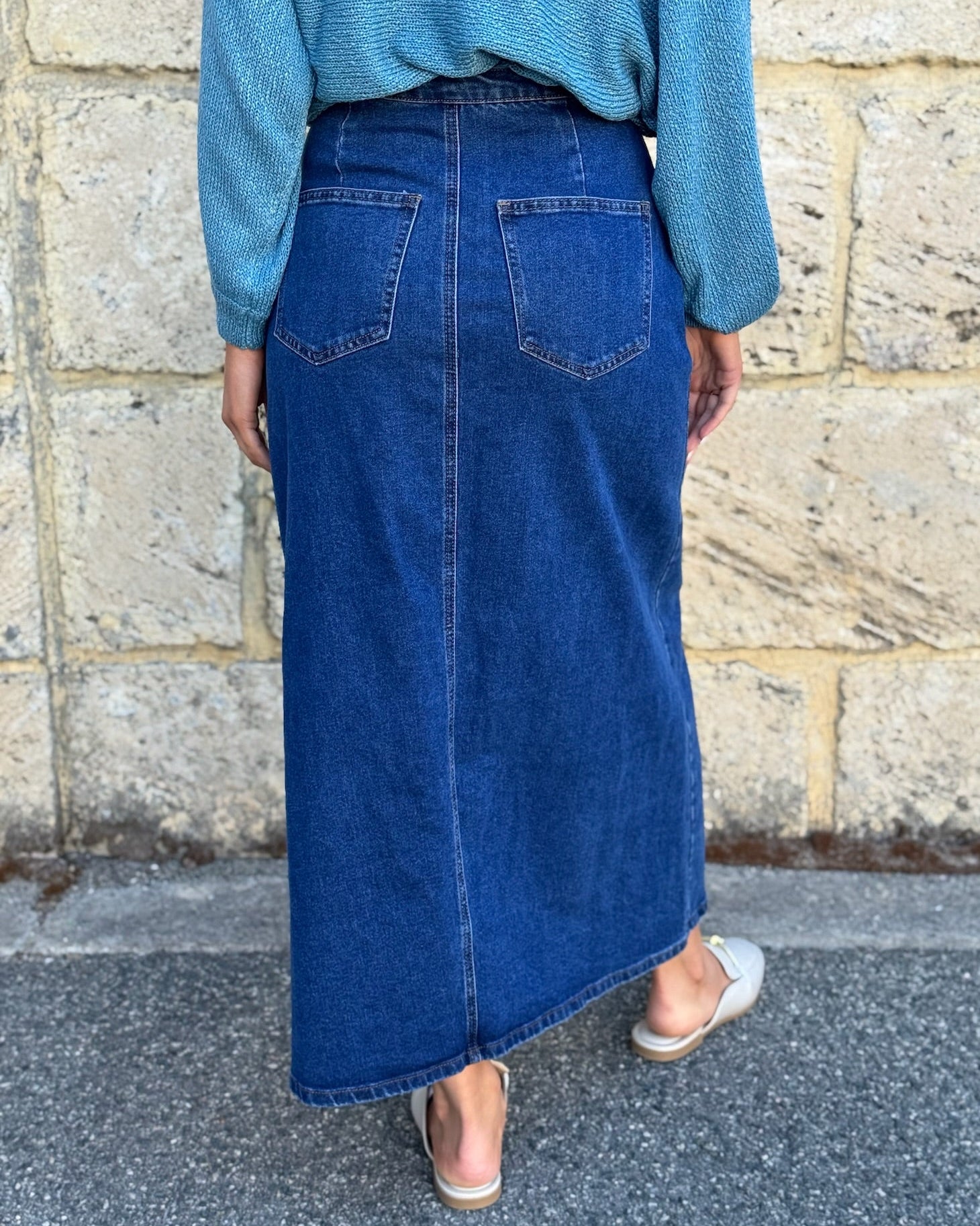 MAXIMUS DENIM SKIRT MID BLUE