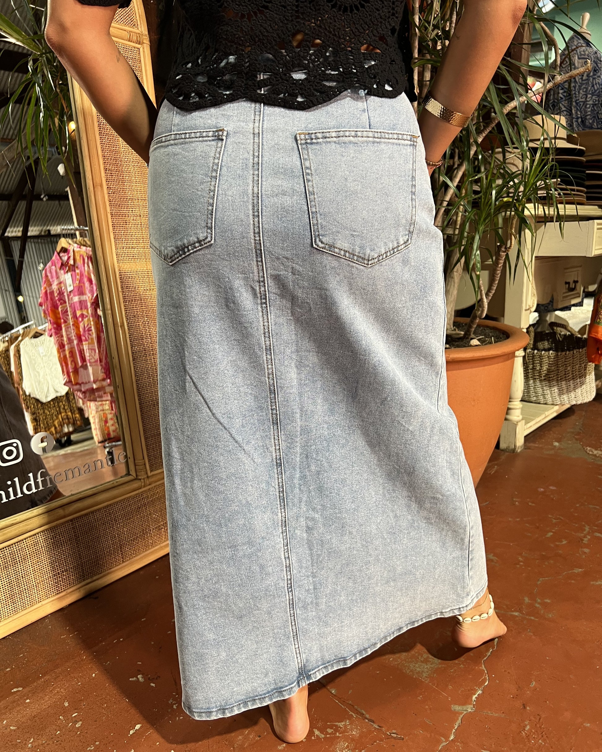 MAXIMUS DENIM SKIRT LIGHT BLUE