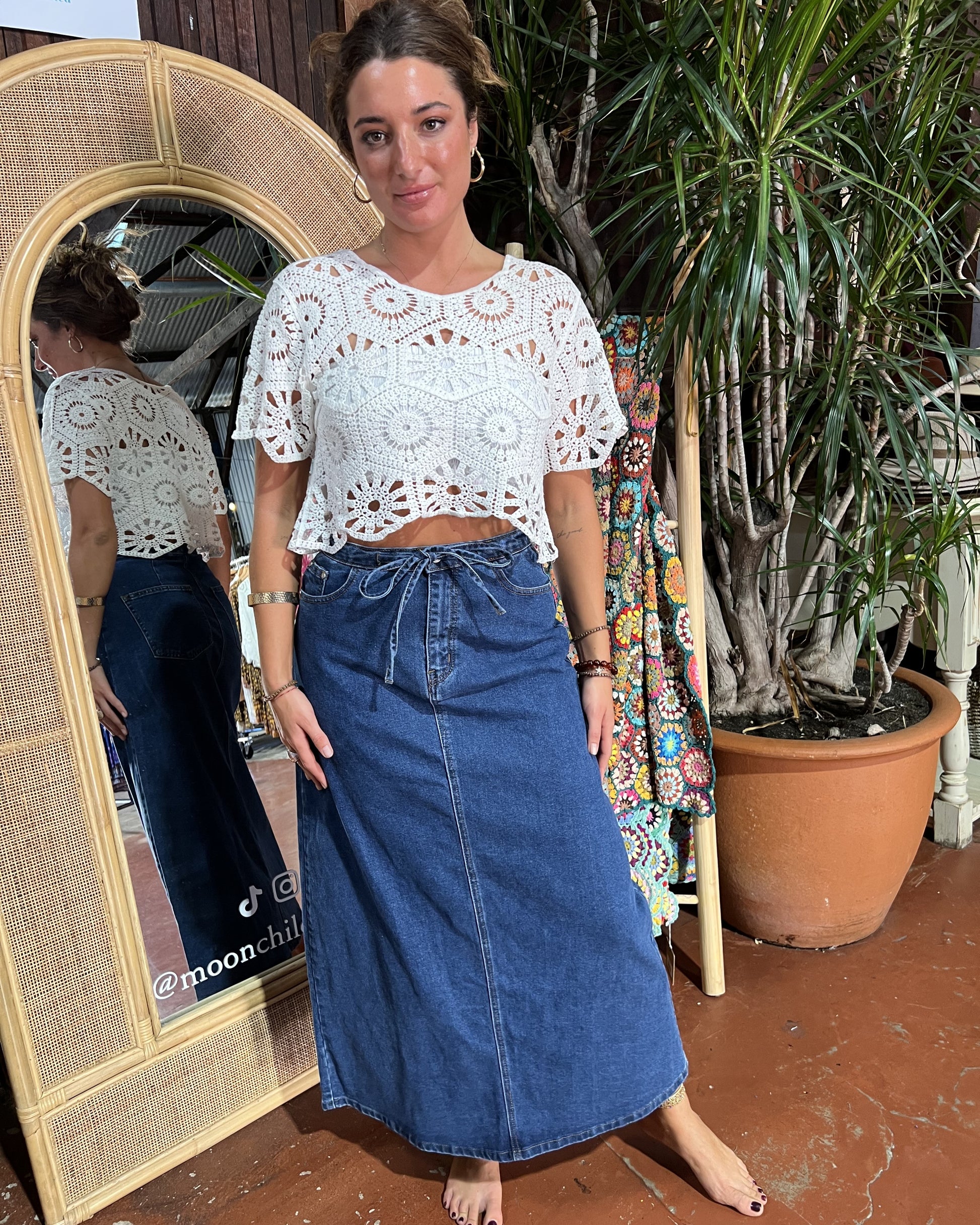 MAXIMUS DENIM SKIRT MID BLUE