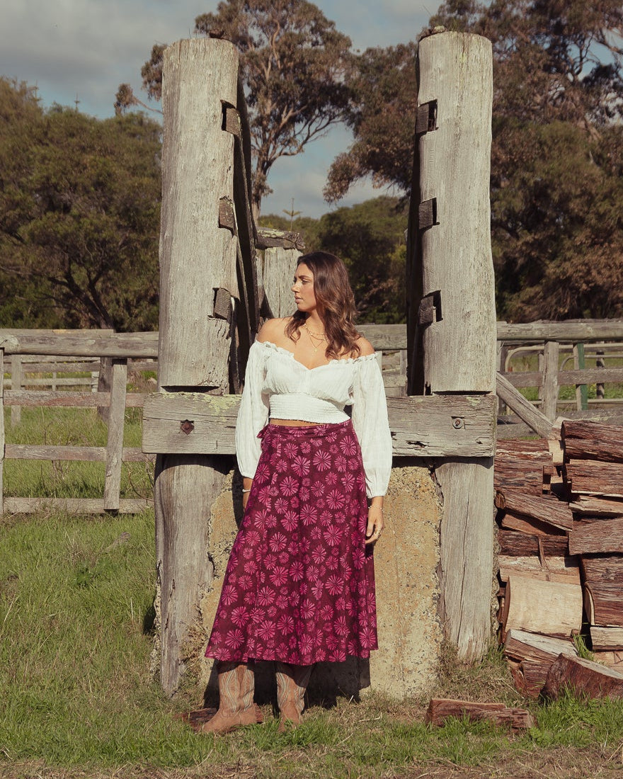 OLA WRAP SKIRT COSMOS