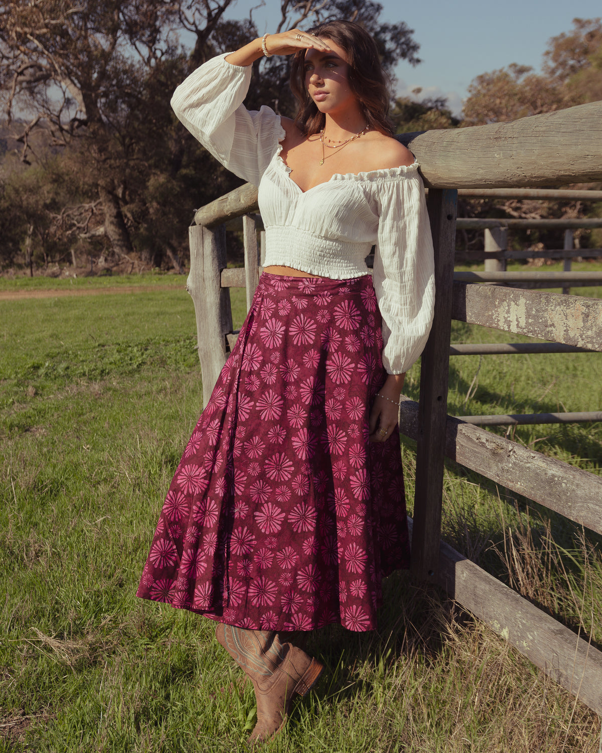 OLA WRAP SKIRT COSMOS