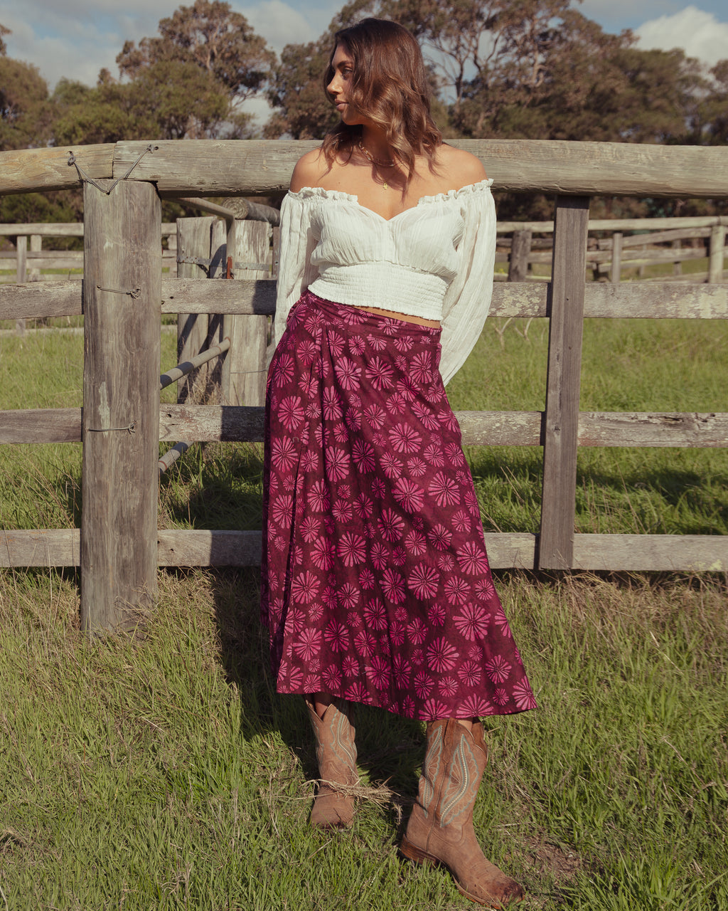 OLA WRAP SKIRT COSMOS