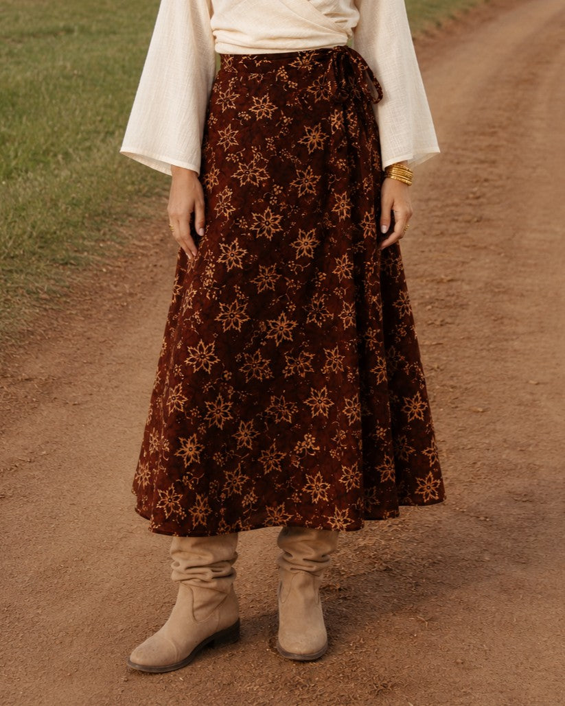 OLA WRAP SKIRT TEAK