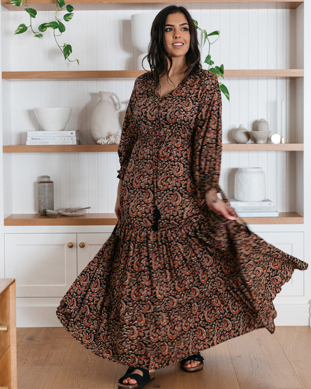 MIMI MAXI DRESS BLACK DESERT