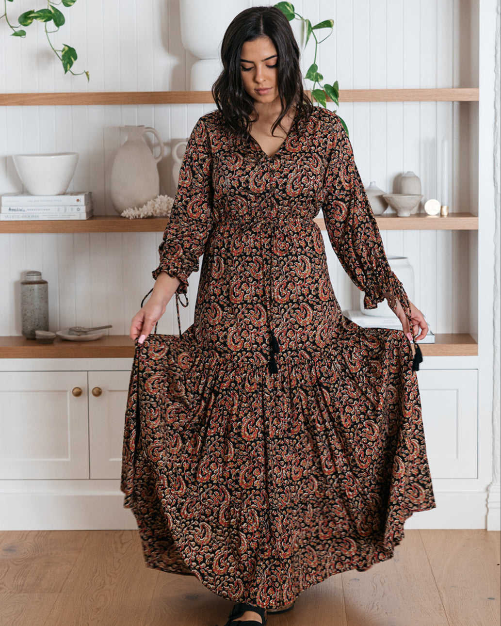 MIMI MAXI DRESS BLACK DESERT