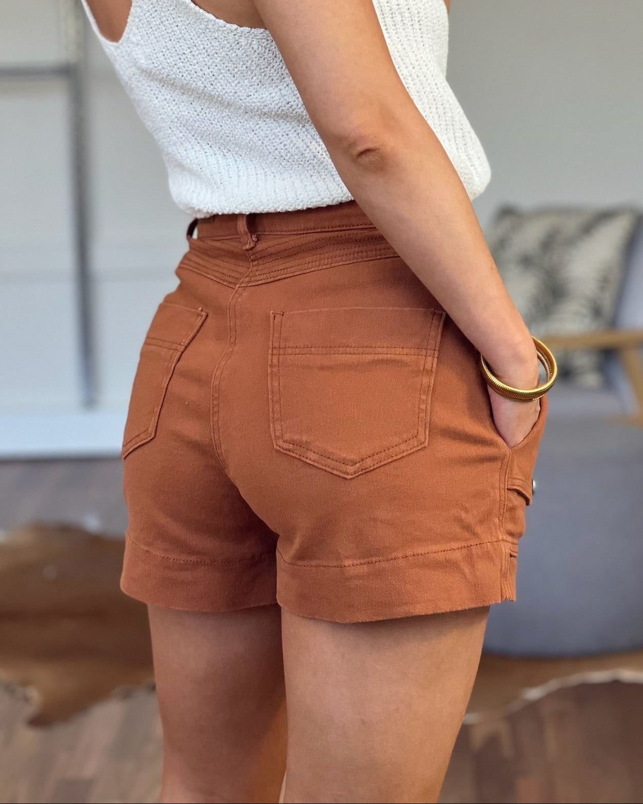 MYKOS DENIM SHORT TAN