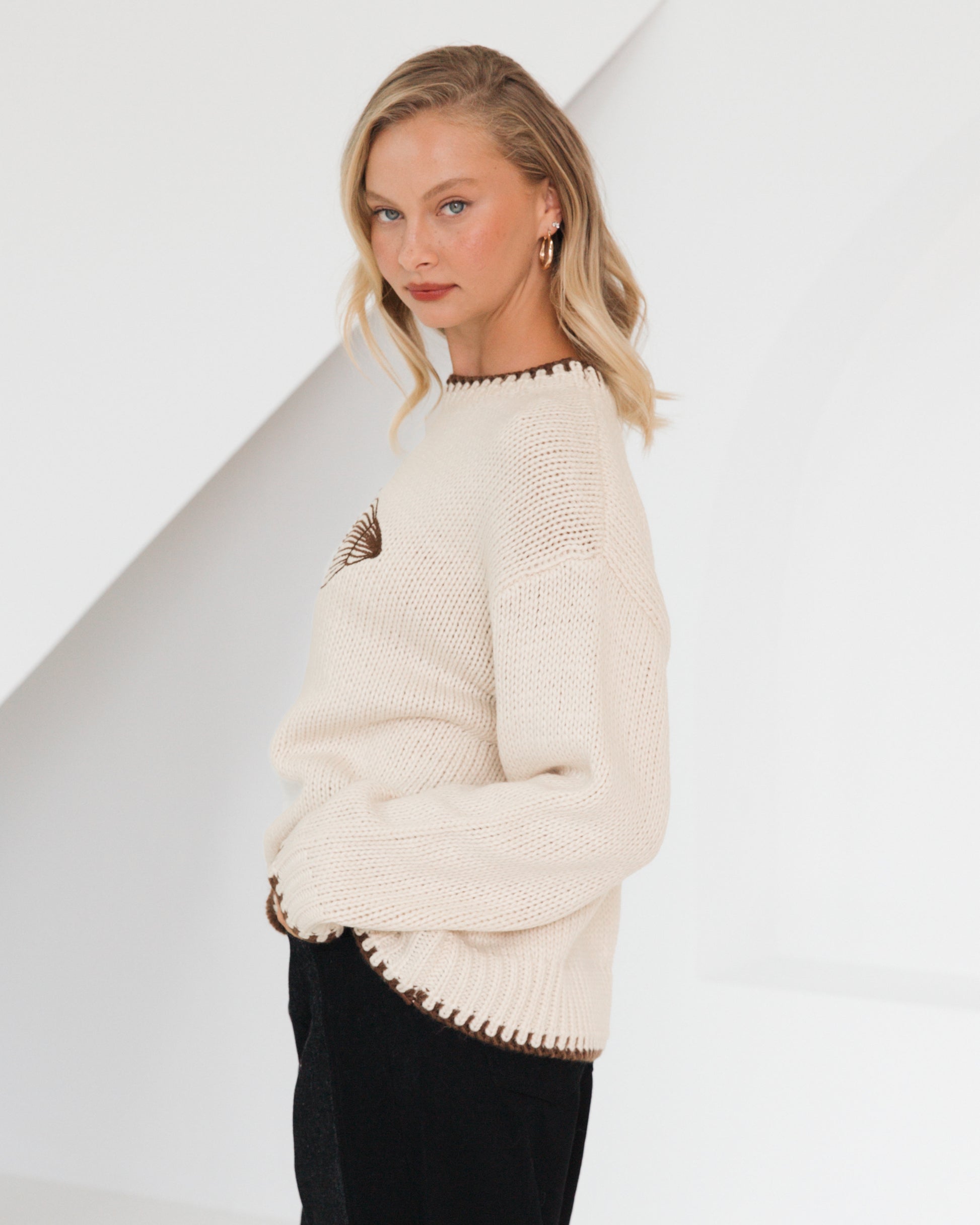 SHELL KNIT JUMPER CREAM