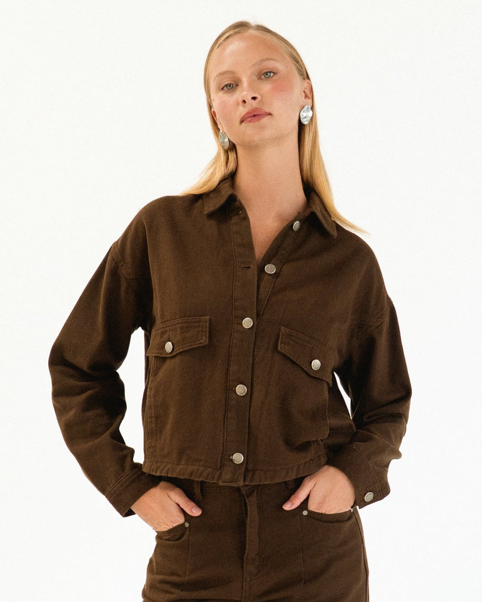 SYDNEY DRILL JACKET CHOCOLATE