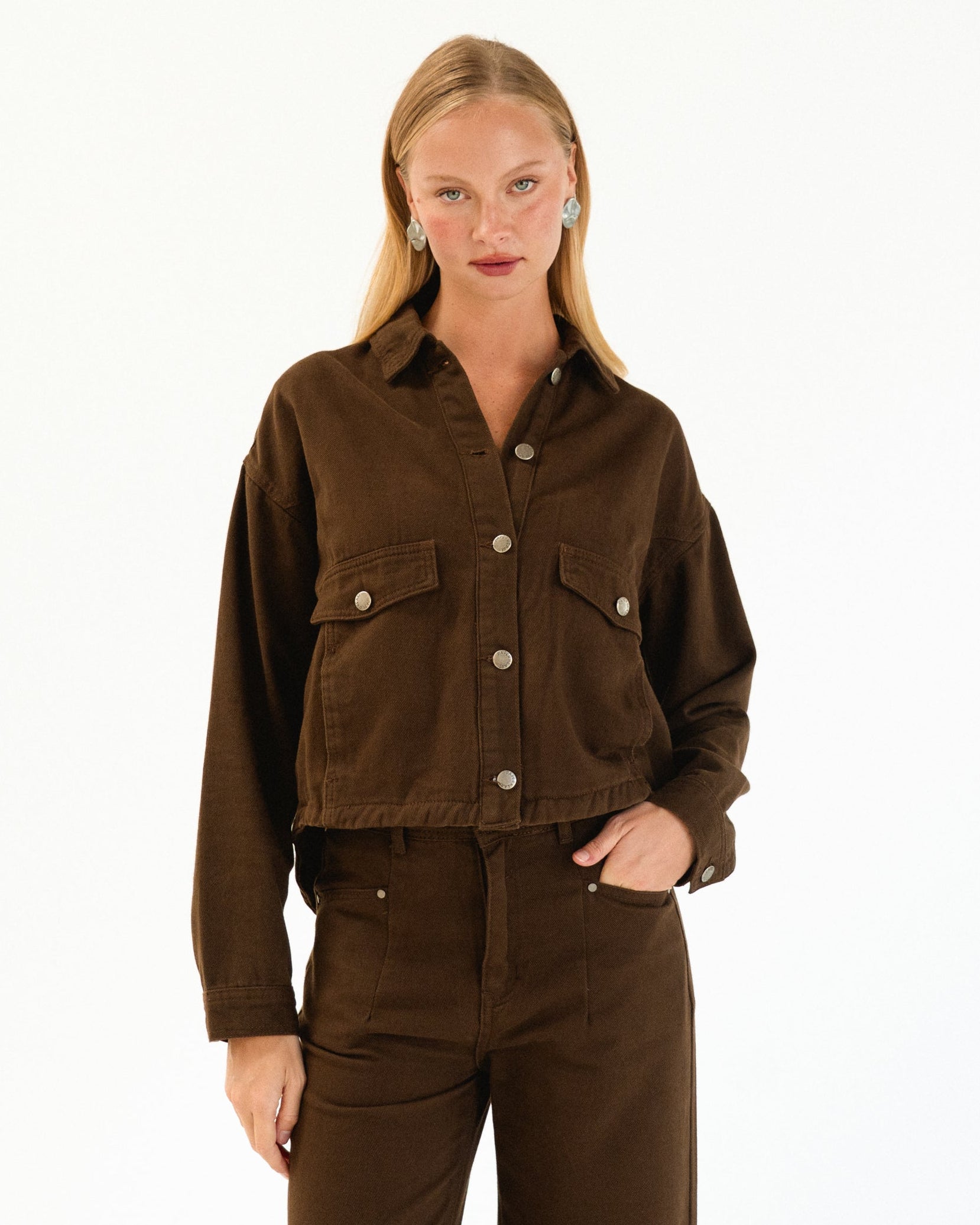 SYDNEY DRILL JACKET CHOCOLATE