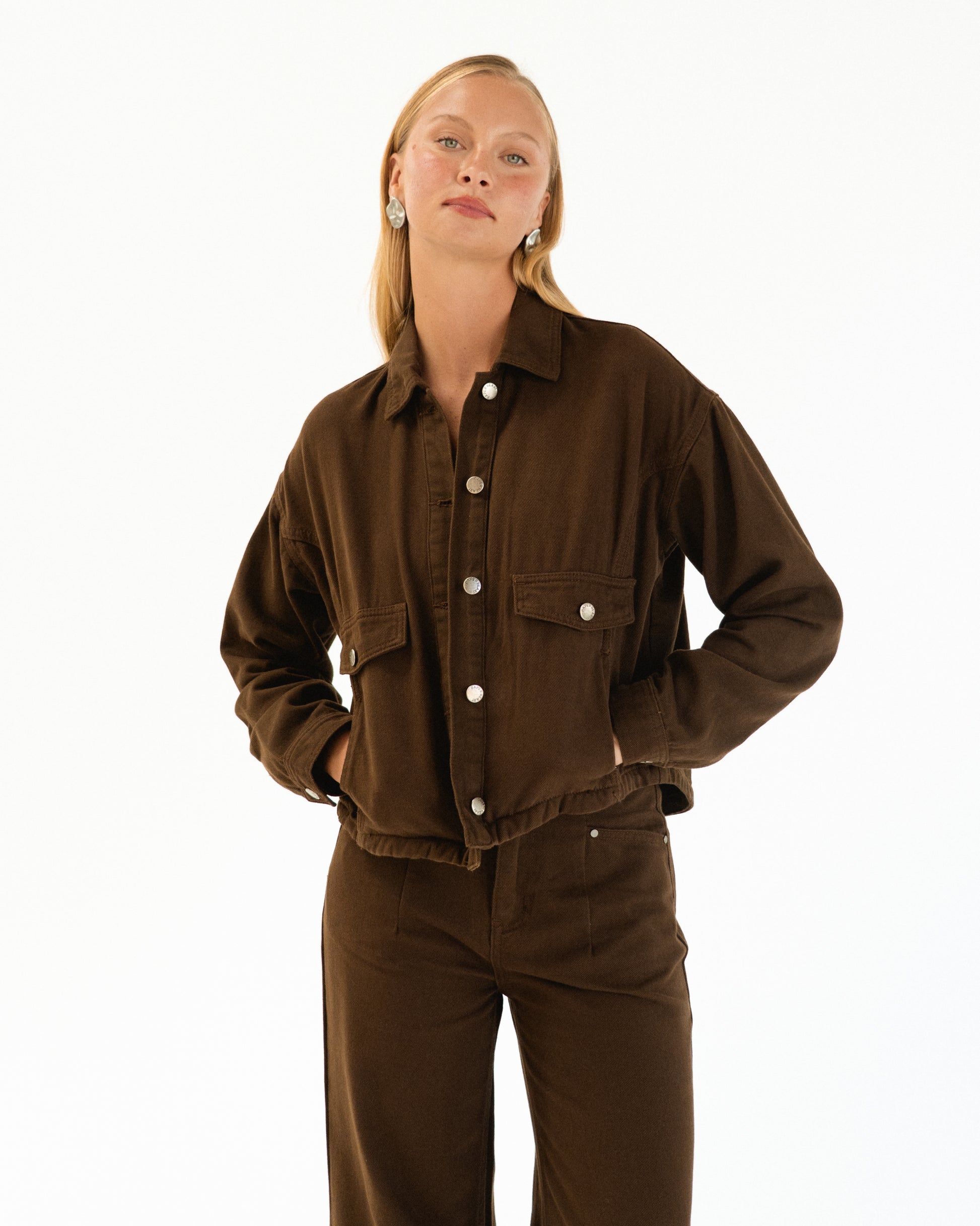 SYDNEY DRILL JACKET CHOCOLATE