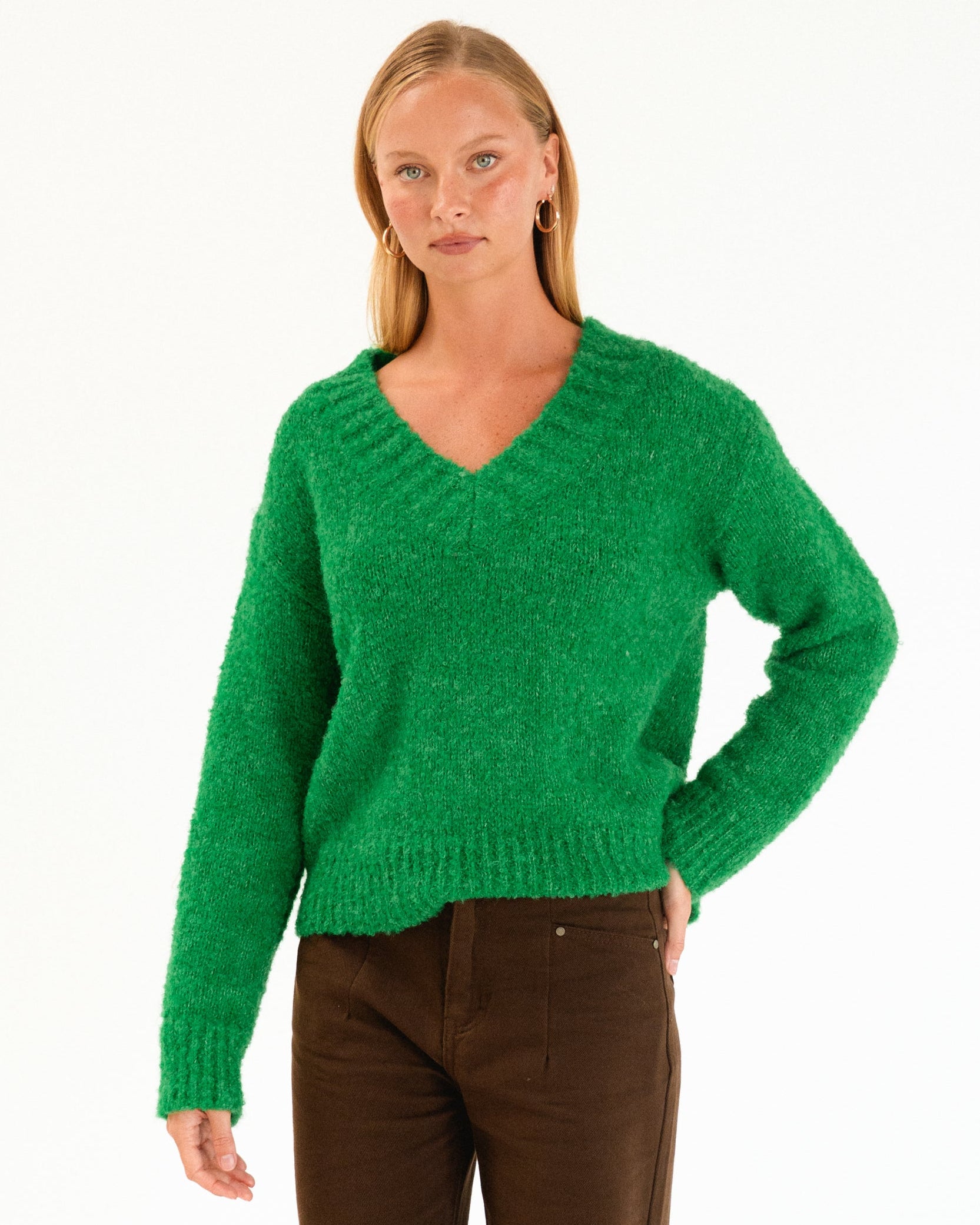 OXFORD KNIT JUMPER GREEN