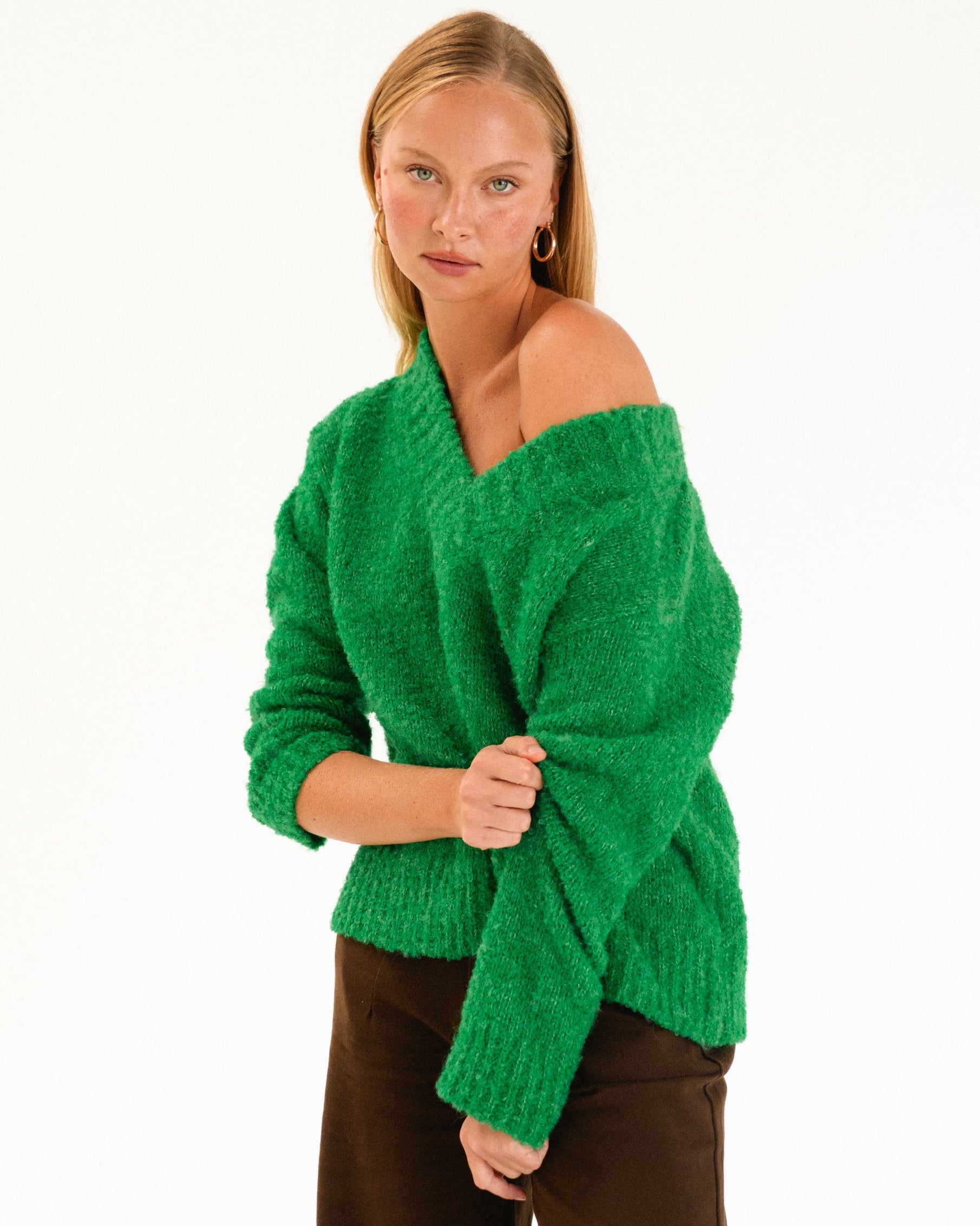 OXFORD KNIT JUMPER GREEN