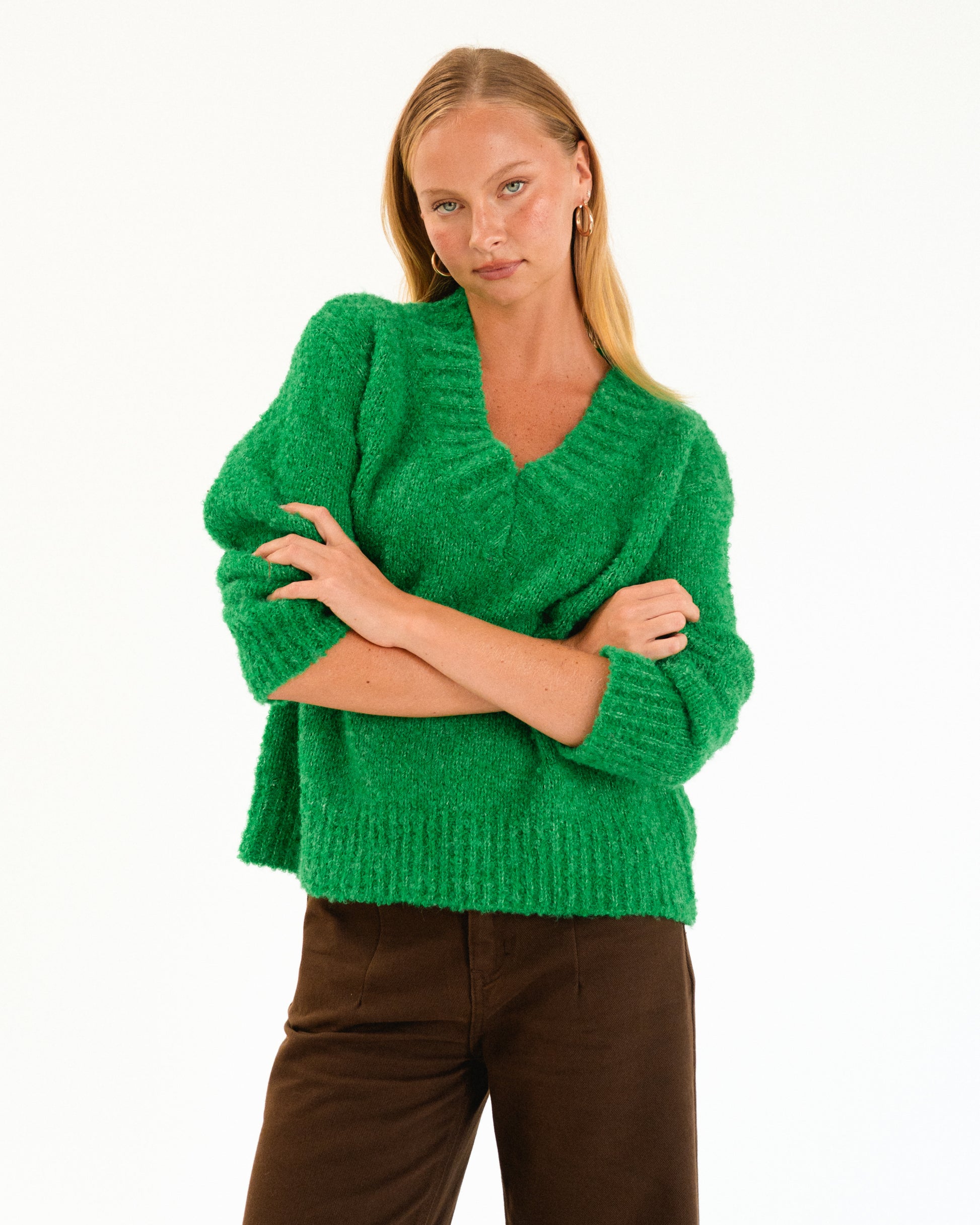OXFORD KNIT JUMPER GREEN