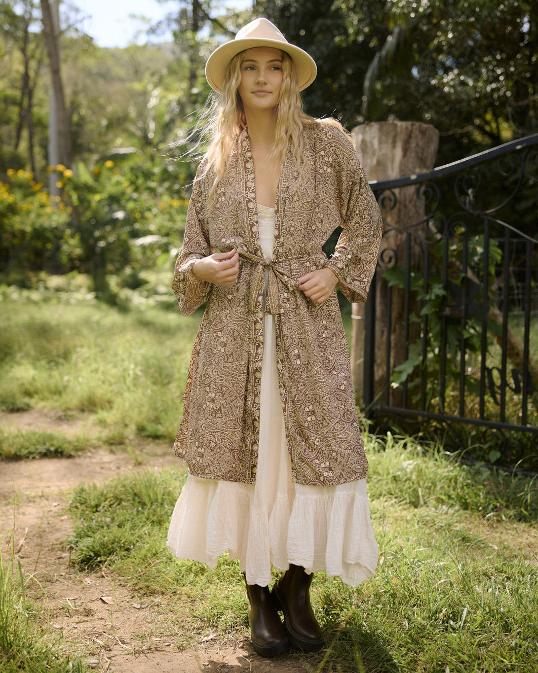 SOLARA MIDI KIMONO GOLD DUST