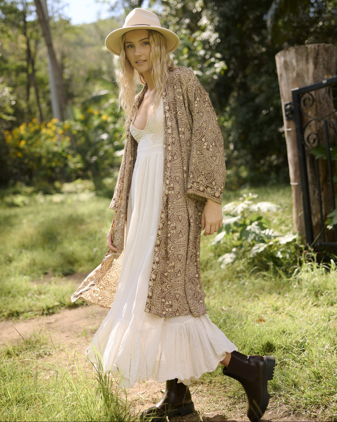 SOLARA MIDI KIMONO GOLD DUST