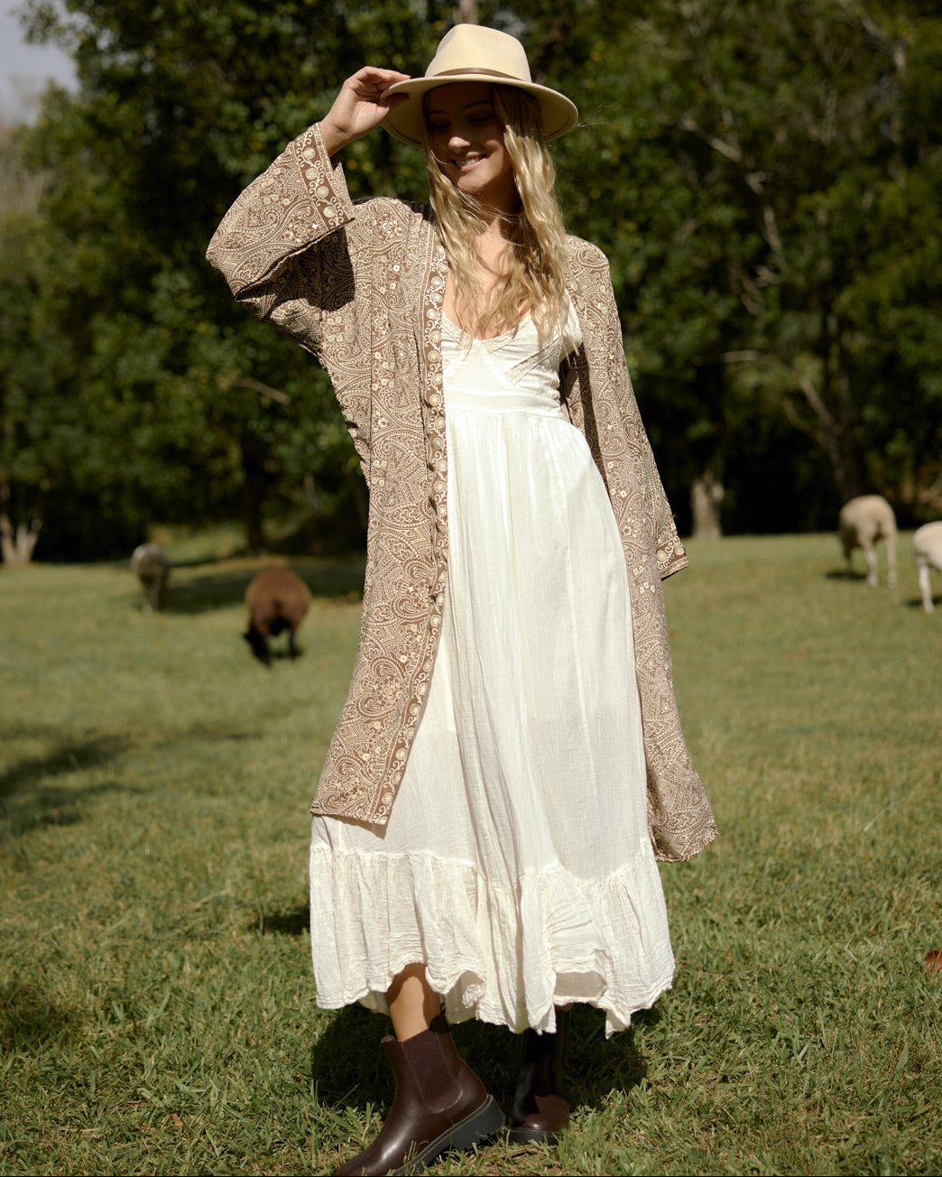 SOLARA MIDI KIMONO GOLD DUST