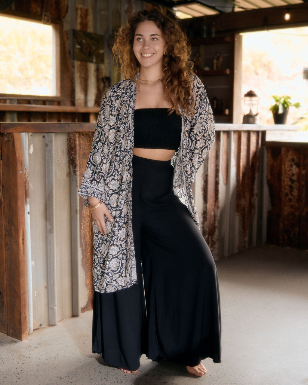 SOLARA MIDI KIMONO WILD INK