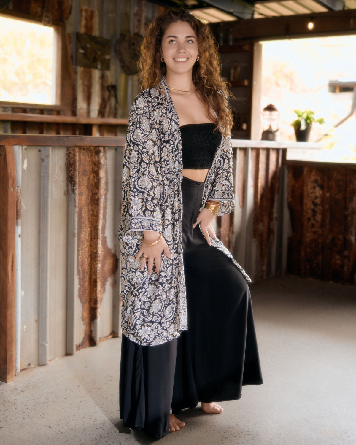 SOLARA MIDI KIMONO WILD INK