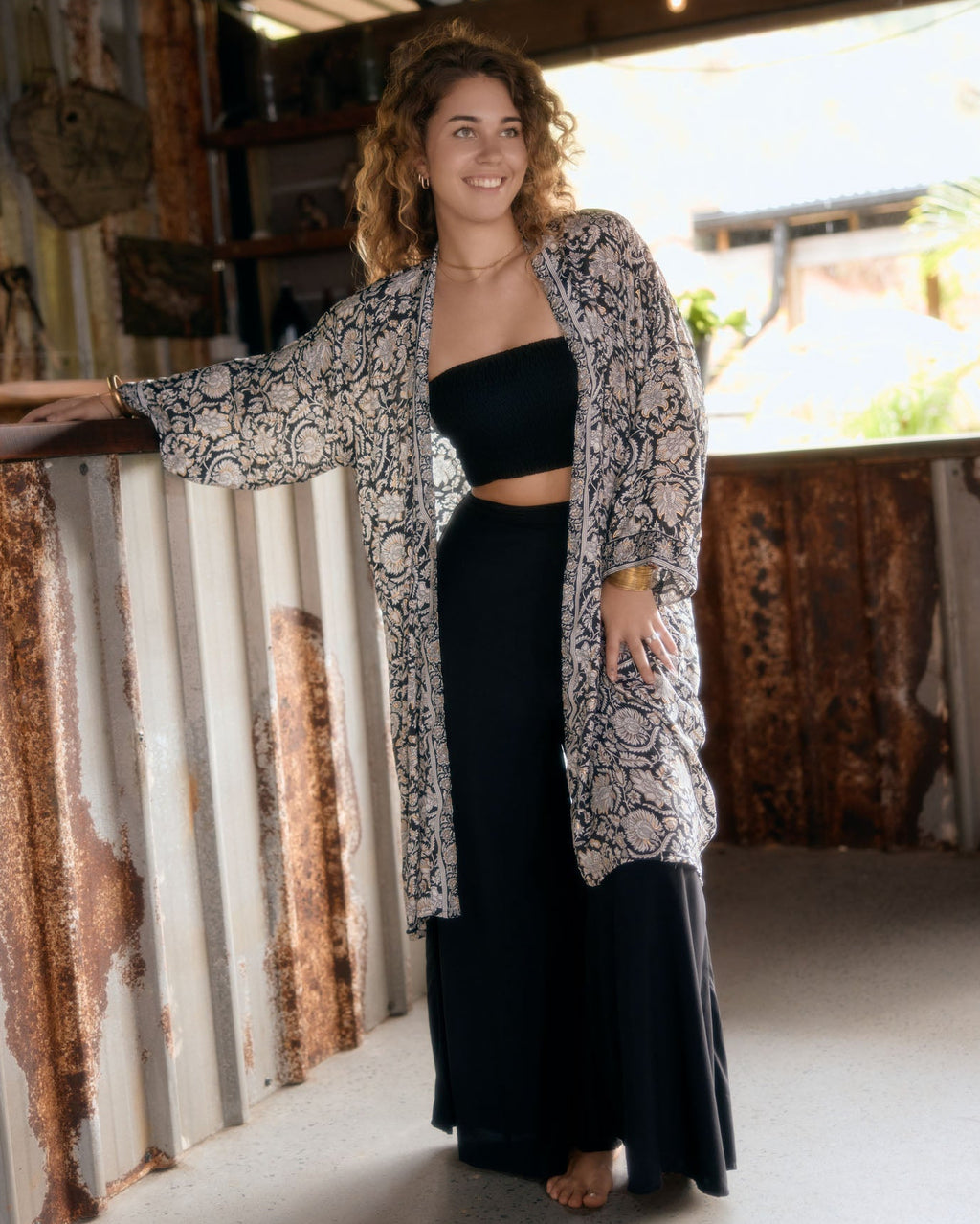 SOLARA MIDI KIMONO WILD INK