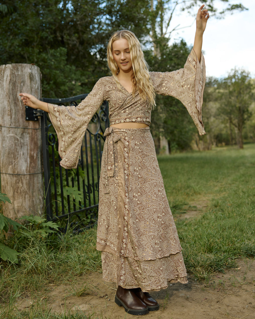 SOLEA MAXI SKIRT GOLD DUST