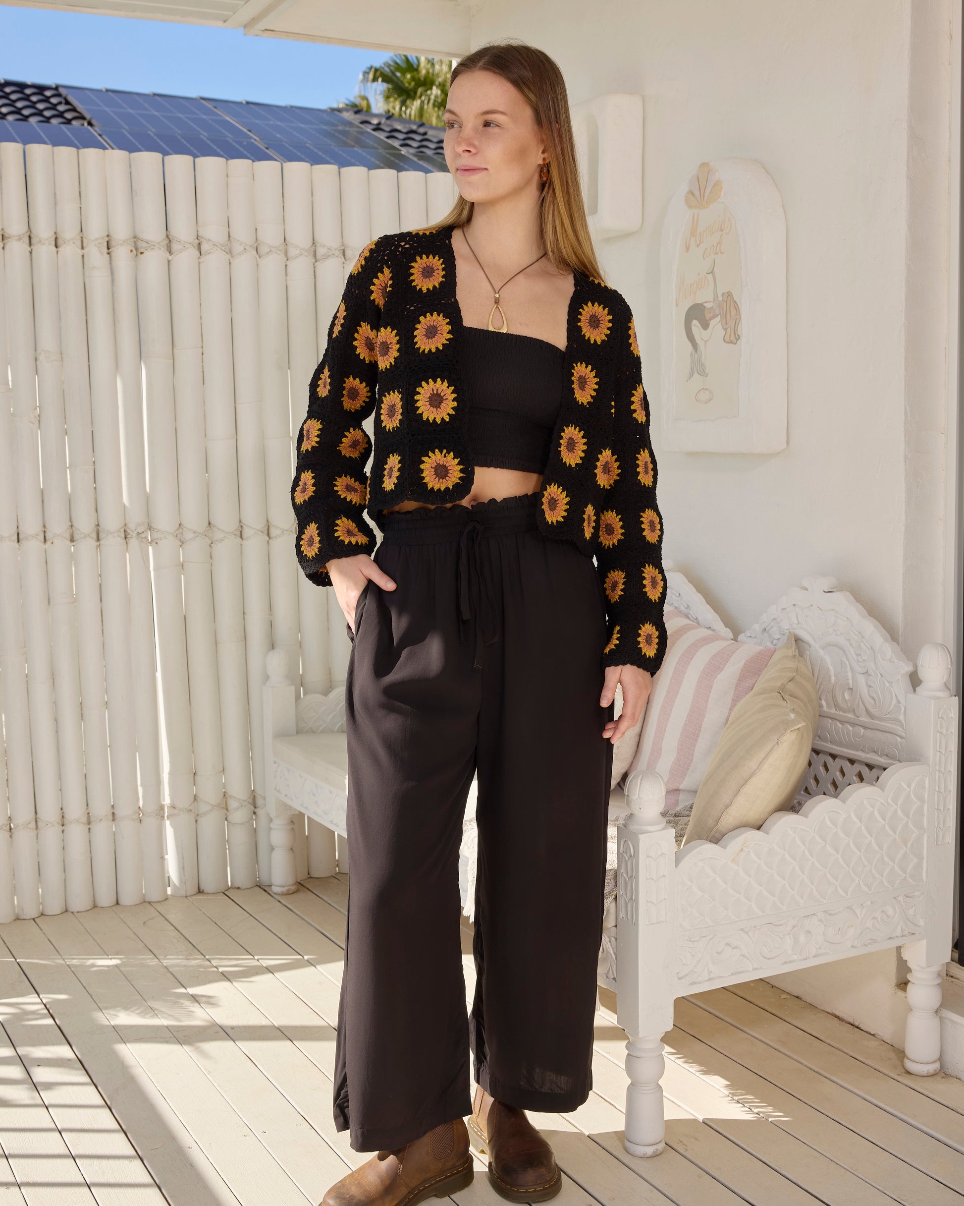 SUNFLOWER CARDIGAN BLACK